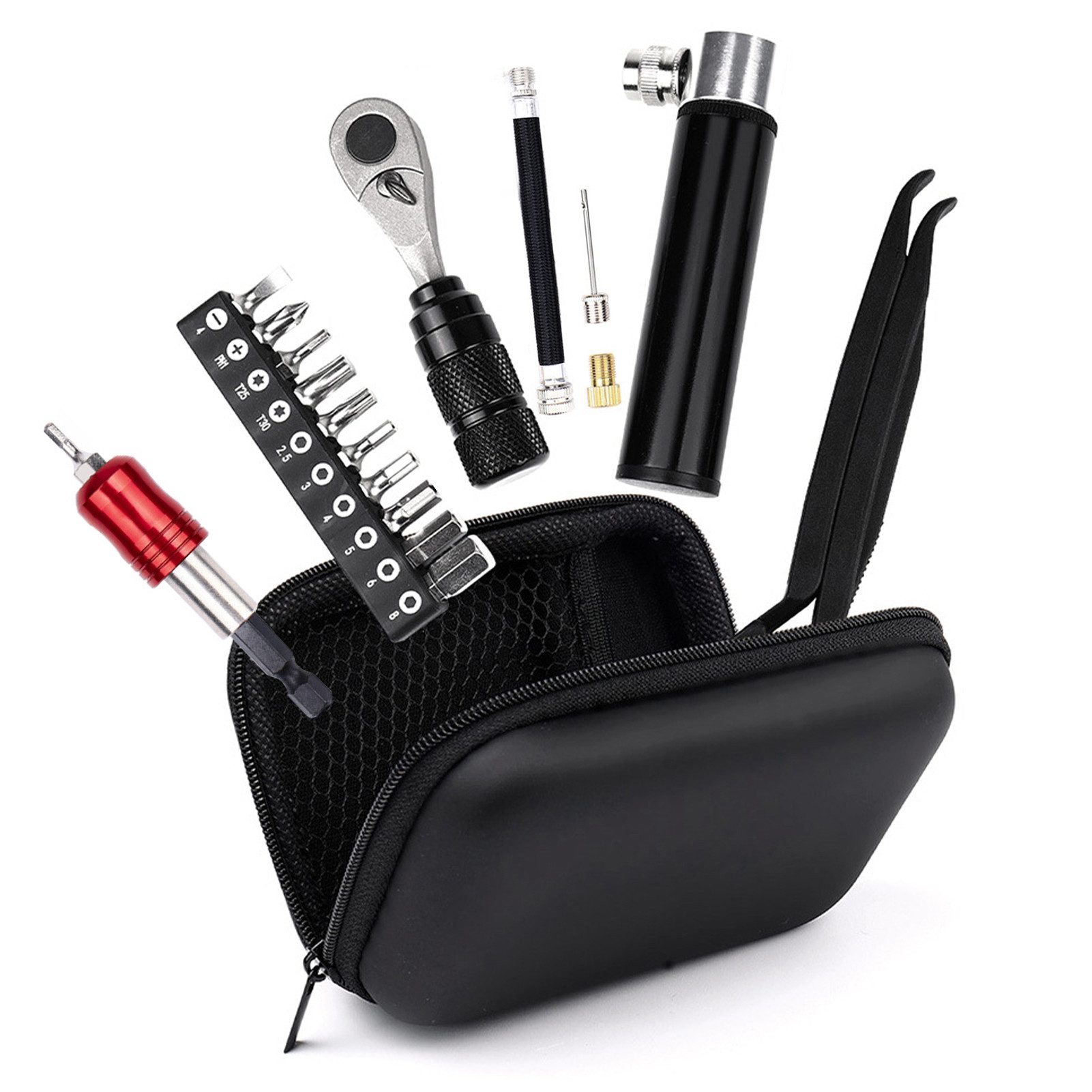 GARRYFIZH Fahrrad-Reparaturset Fahrrad Ratschen-Reparatur Set Ratschenschlüssel 72 Zähne 10 Bits, Tragbar, Zeitsparend und mühelos, Magnetische Befestigung