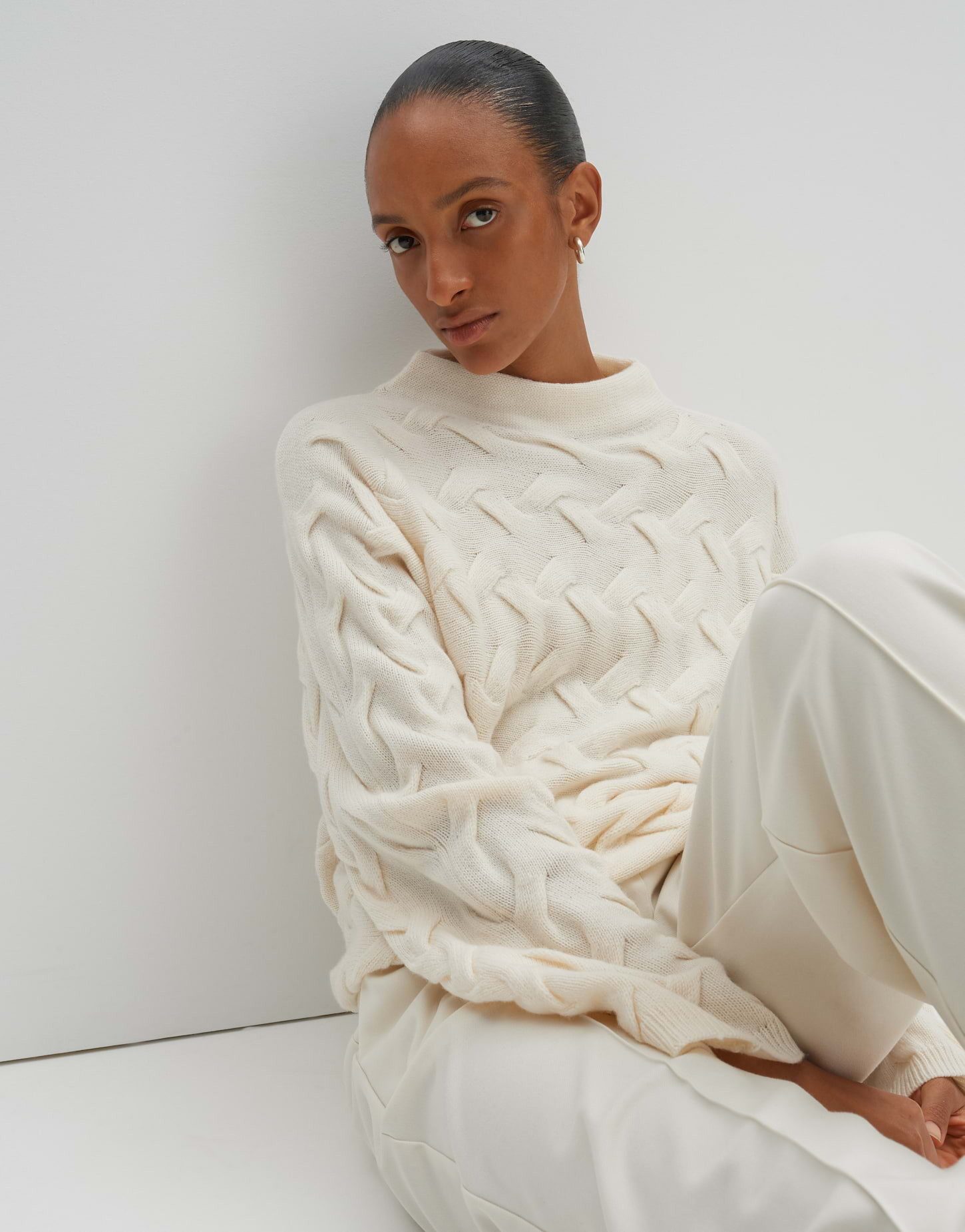 someday Strickpullover Zopfstrickpullover TELUNA Loose aus Wollmix