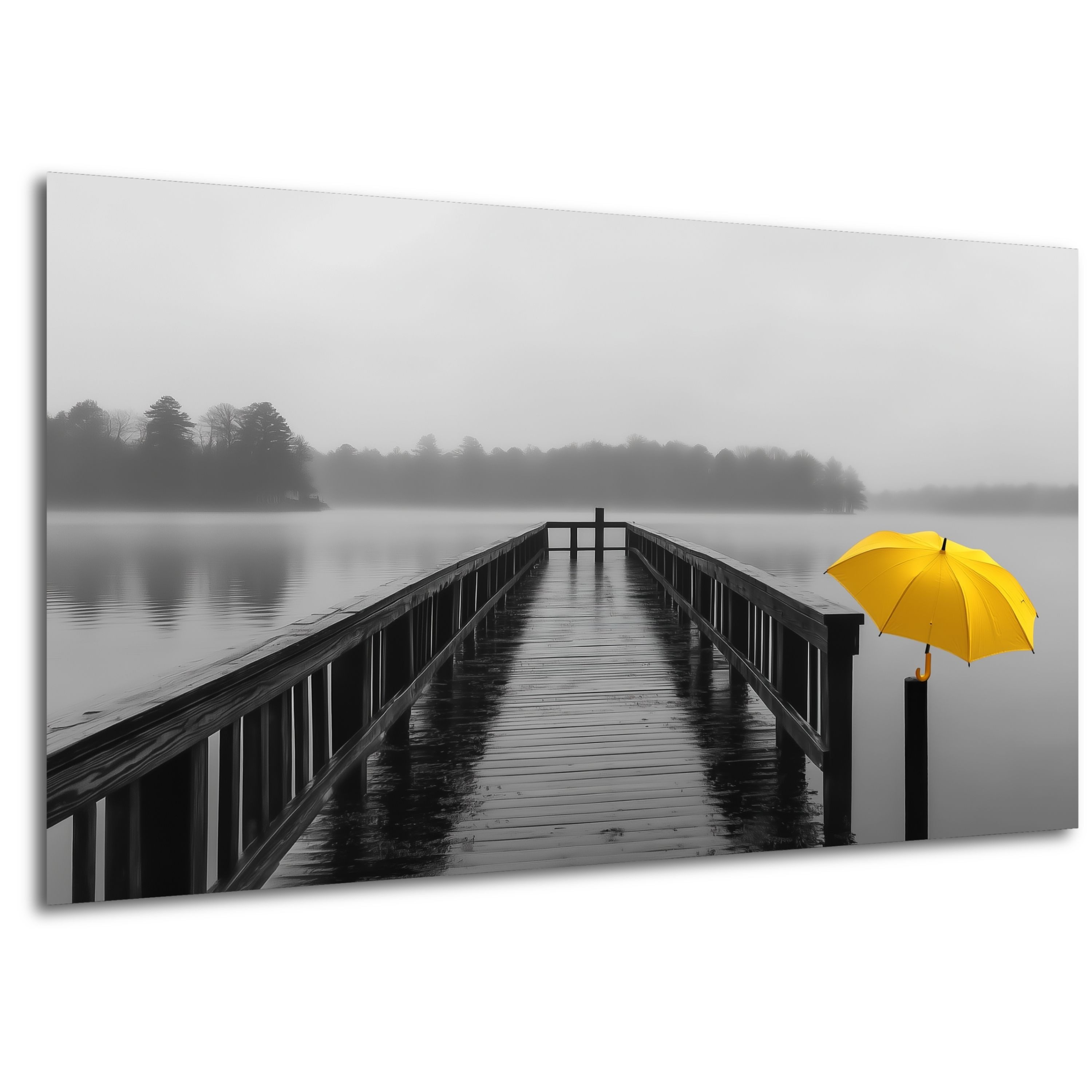 DARO Design Leinwandbild Modern Abstrakt Wandbilder XXL Wandbild Wand Deko Leinwand Bilder, (gelber Regenschirm - Bild Groß Wohnzimmer Schlafzimmer Küche Esszimmer Einteilig Querformat Fotodruck Leinwände Wanddeko Abstrakte Kunst Boho), 30x20cm