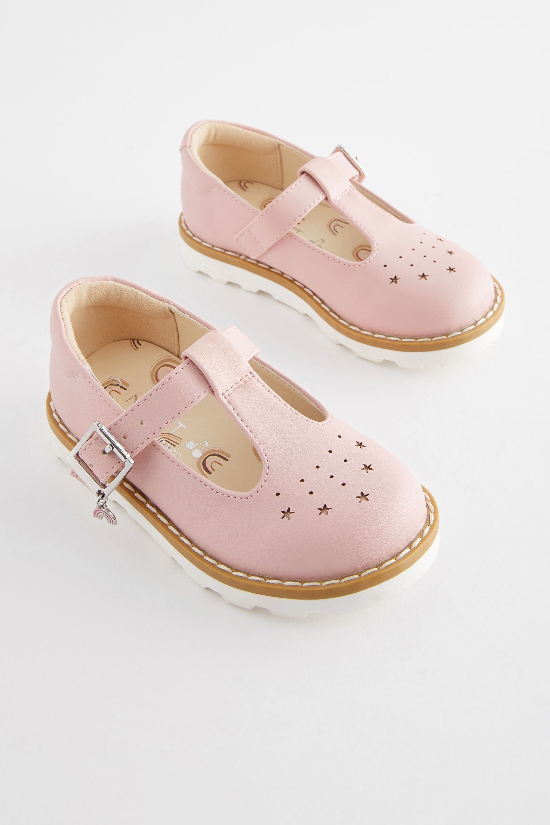 T-Steg T-Strap-Sandale (1-tlg) mit Pink Next Schuhe