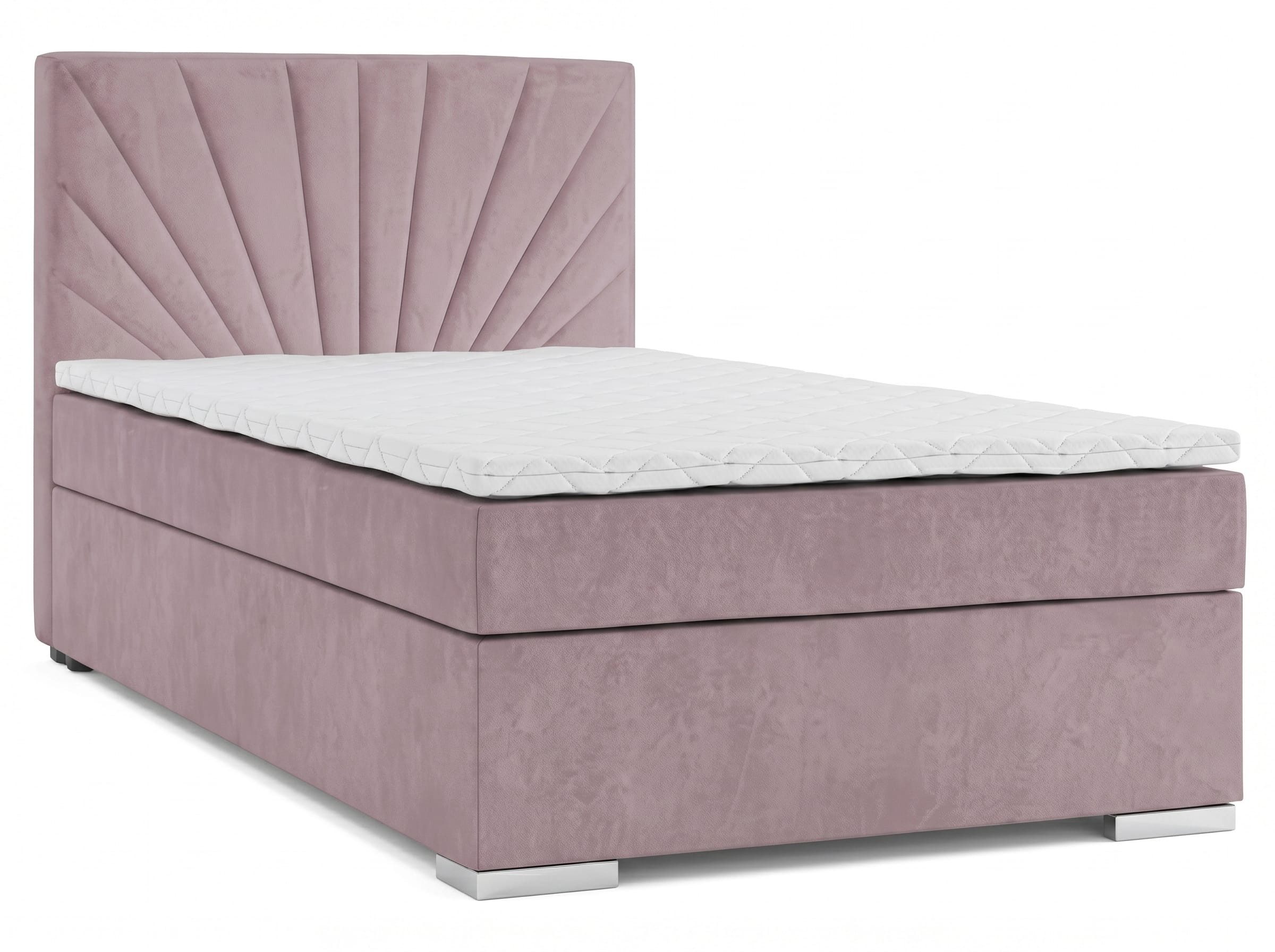 JVmoebel Boxspringbett Rosa Boxspringbett 100 x 200 cm Einzelbett Luxus Schlafzimmer, Made in Europa