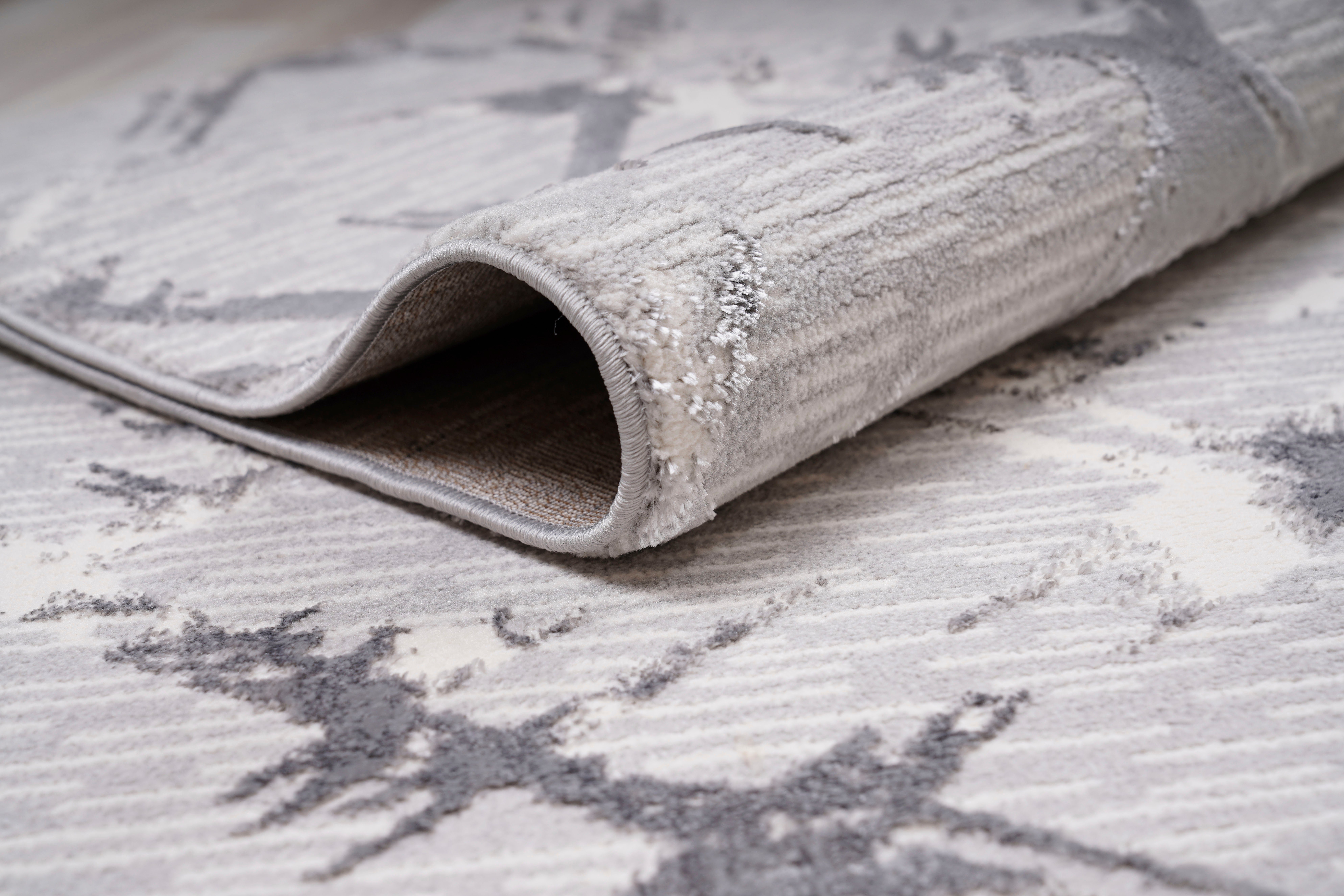 my home Teppich Kirian, rechteckig, Höhe: 24 mm, 3D-Effekt, Kurzflor, gekettelt, weiche Haptik, Rauten, Hoch-Tief