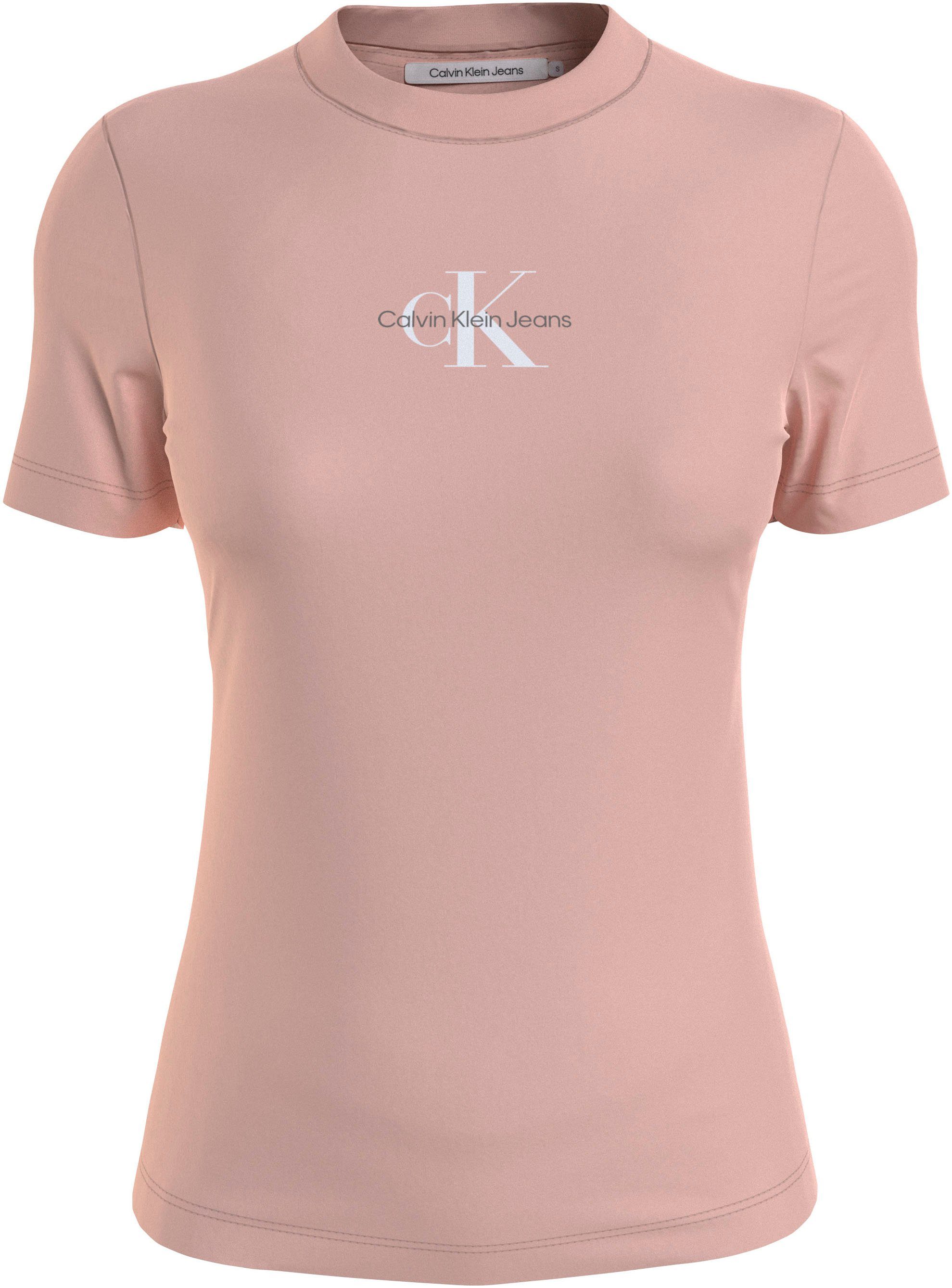 Calvin Klein Jeans T-Shirt MONOLOGO SLIM TEE FIT Logodruck Blossom Faint mit