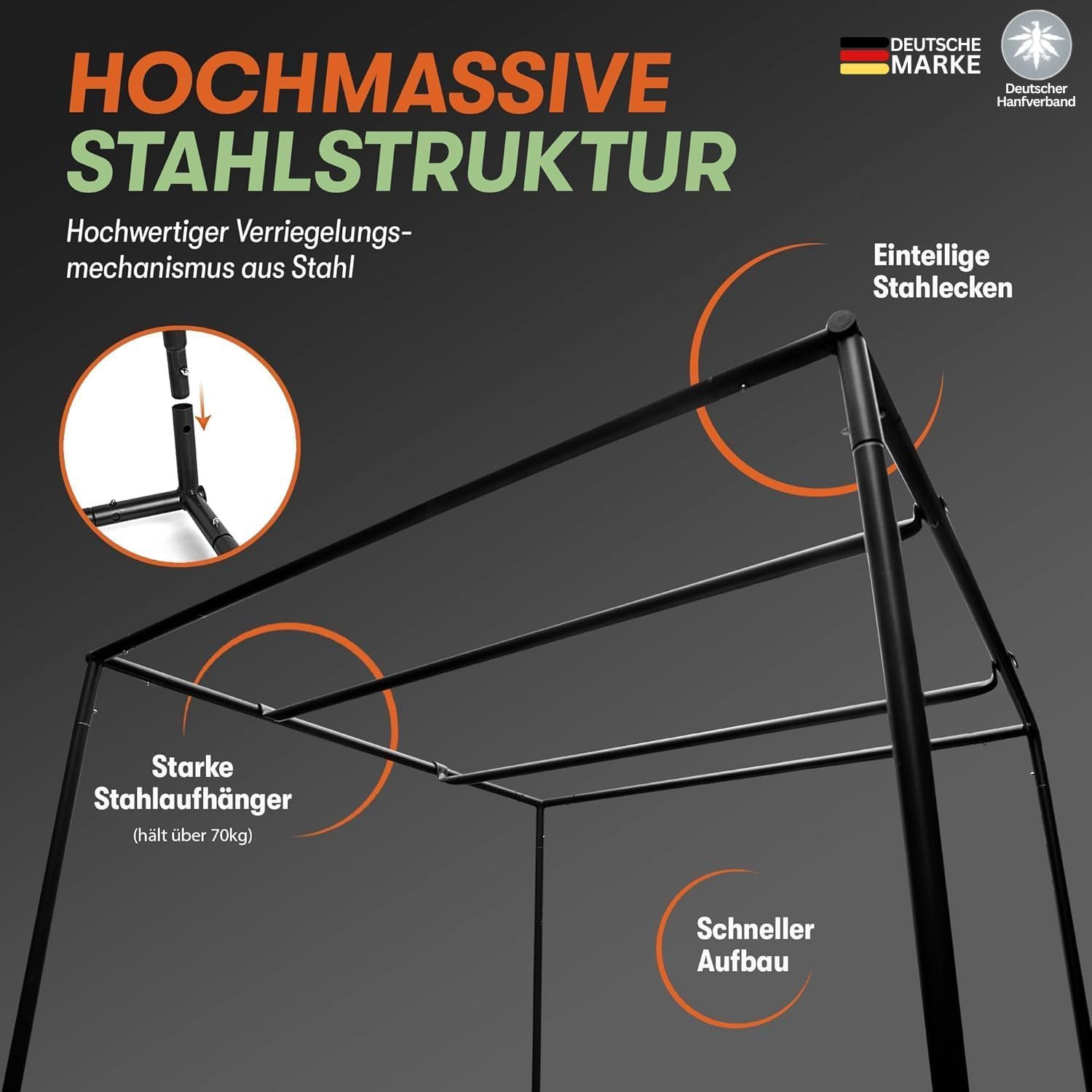 Grow Expert Gewächshaus Grow Box Zelt - 1680D Stoff ultradicht & stärkste Reißverschlüsse, Diamantreflektierende Innenseite, hohes Anbauzelt und EZ-View-Fenster – Bild 4 von 5