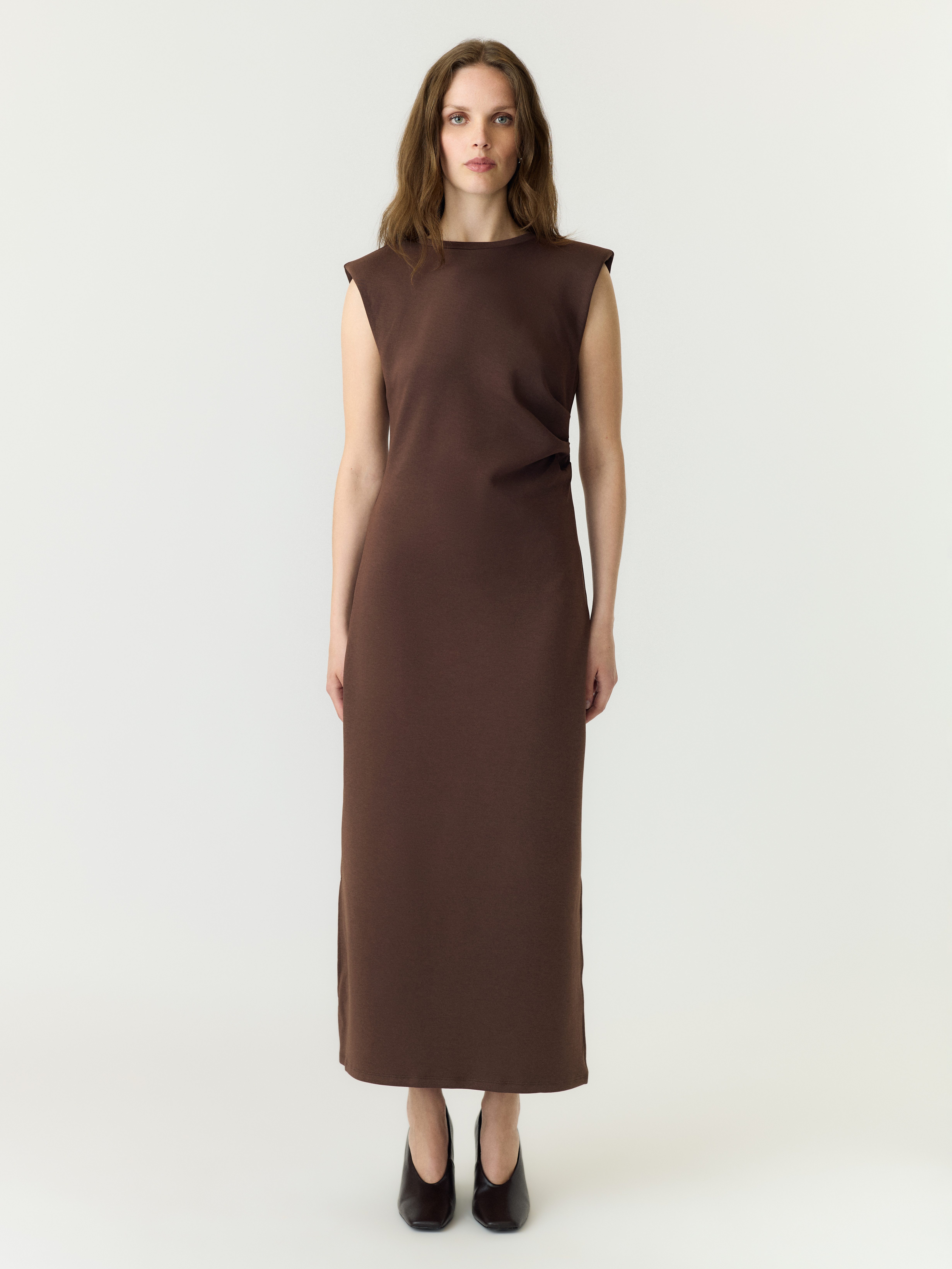 Y.A.S Maxikleid YASPINA SL LONG DRESS NOOS Baumwollmischung mit Stretch