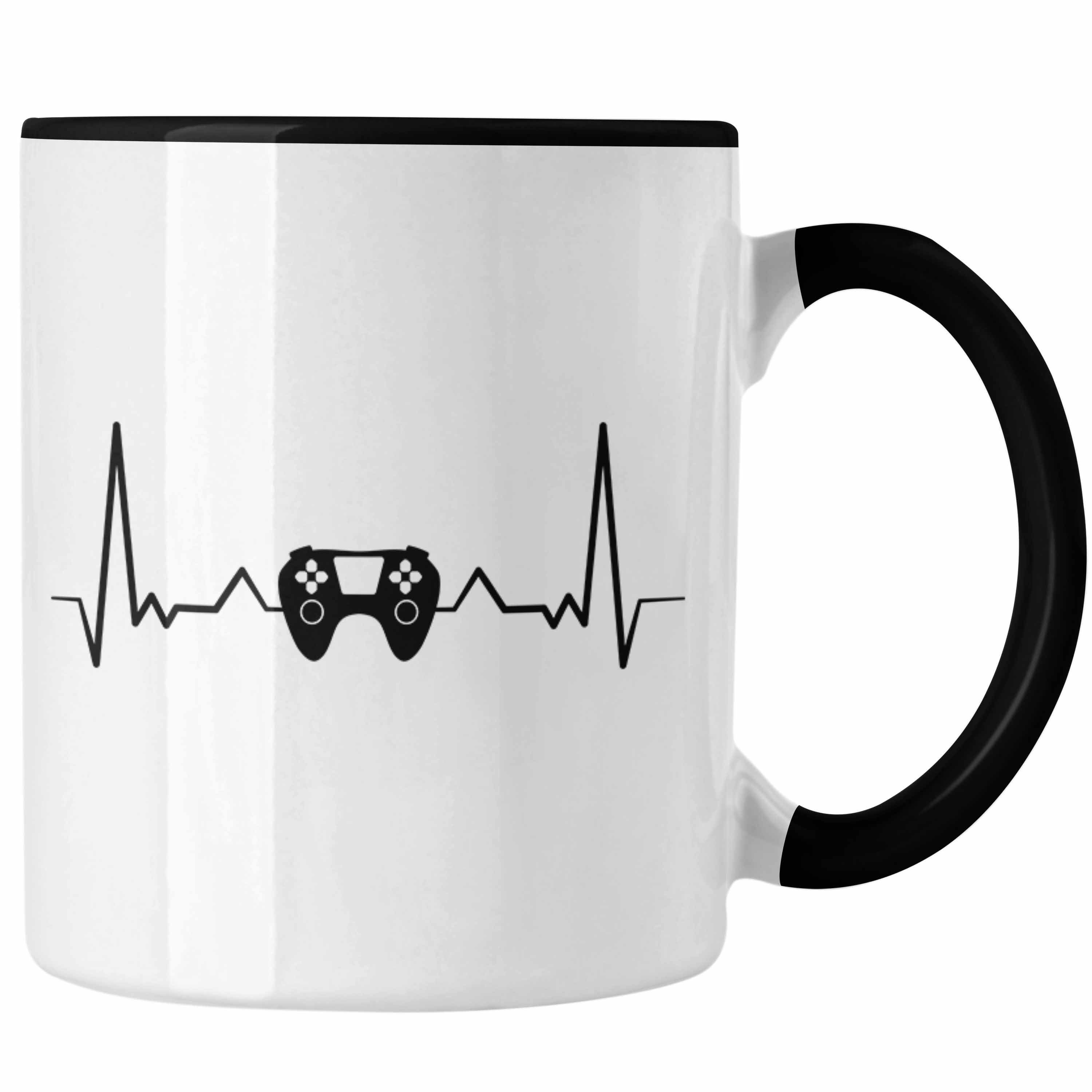 Tasse Gamer Gamer Geschenkidee Herzschlag Jungs Tasse Trendation Trendation - Schwarz