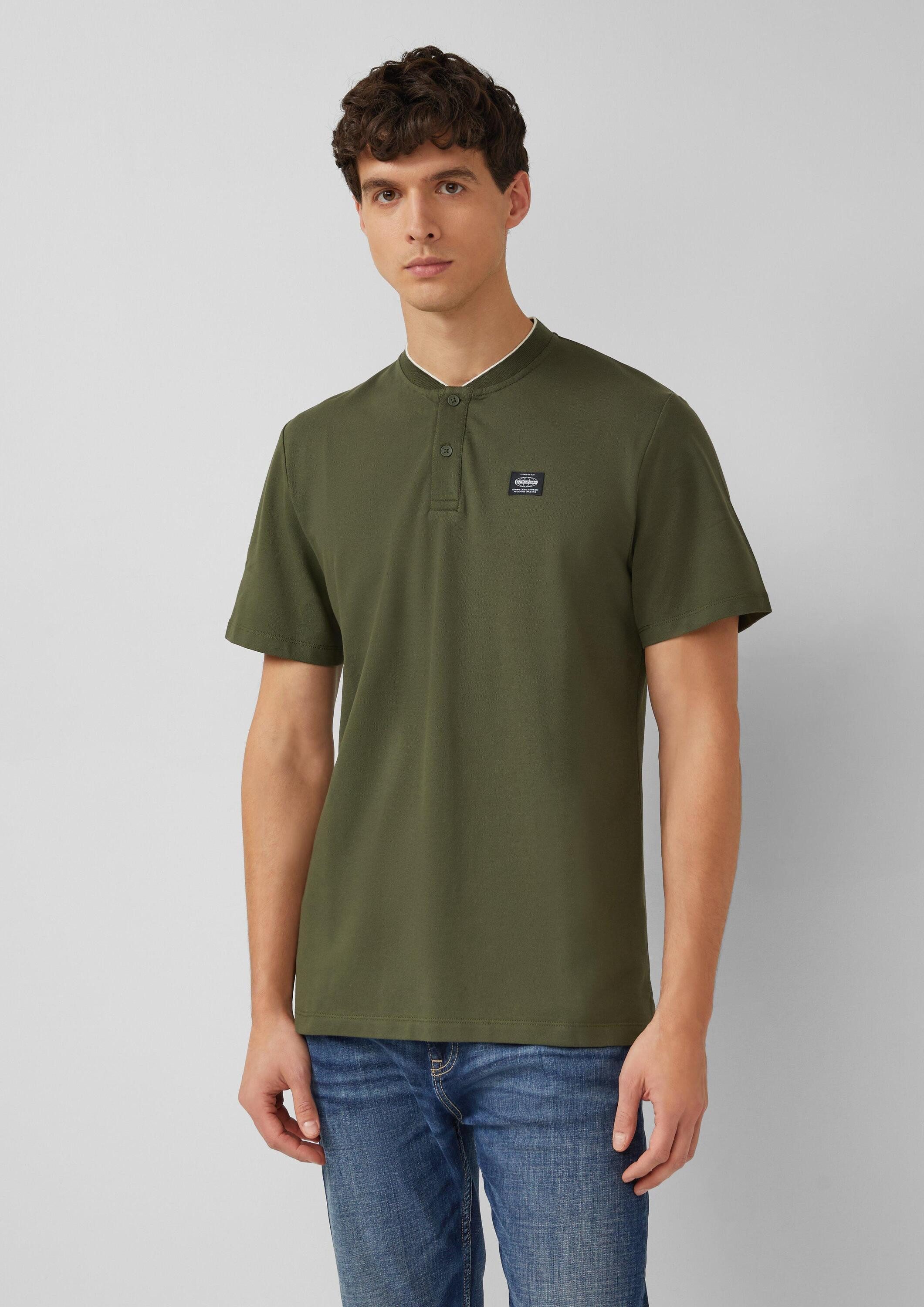 s.Oliver Kurzarmshirt Polo-Shirt Elastisches Poloshirt mit Piqué-Struktur