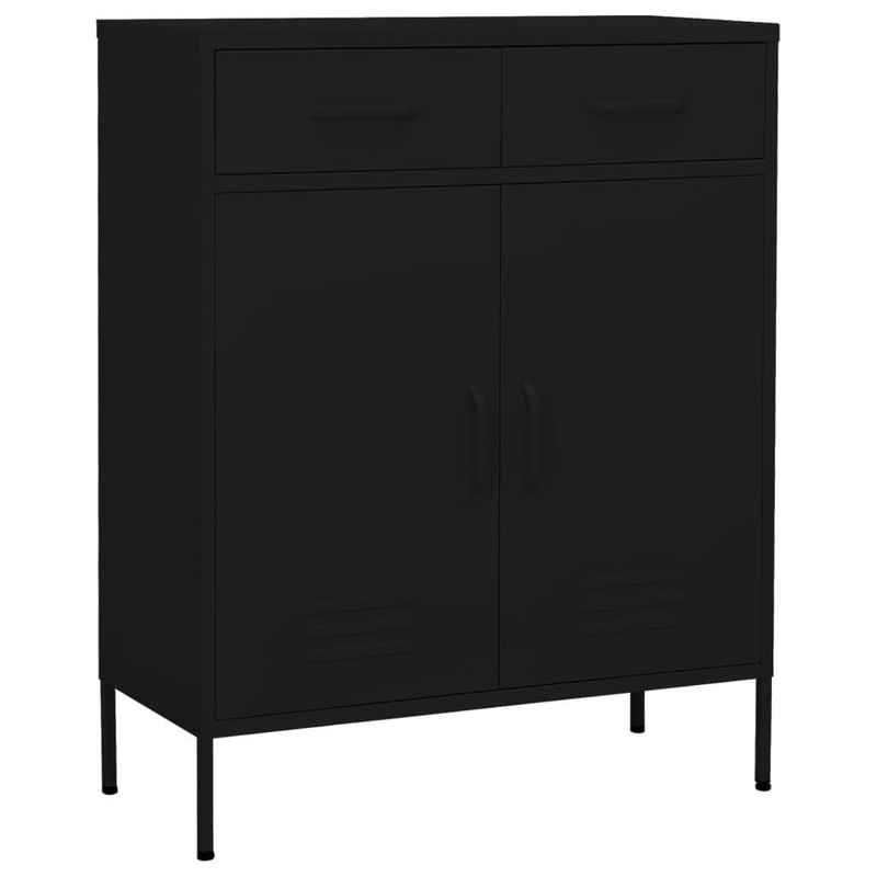 vidaXL Fächerschrank Lagerschrank Schwarz 80x35x101,5 cm Stahl (1-St)