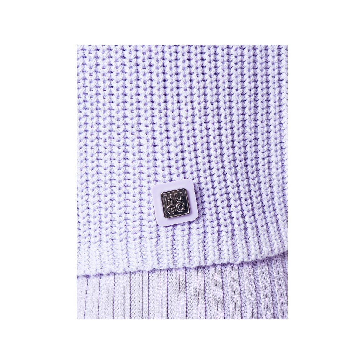HUGO Strickjacke lila passform textil (1-tlg)