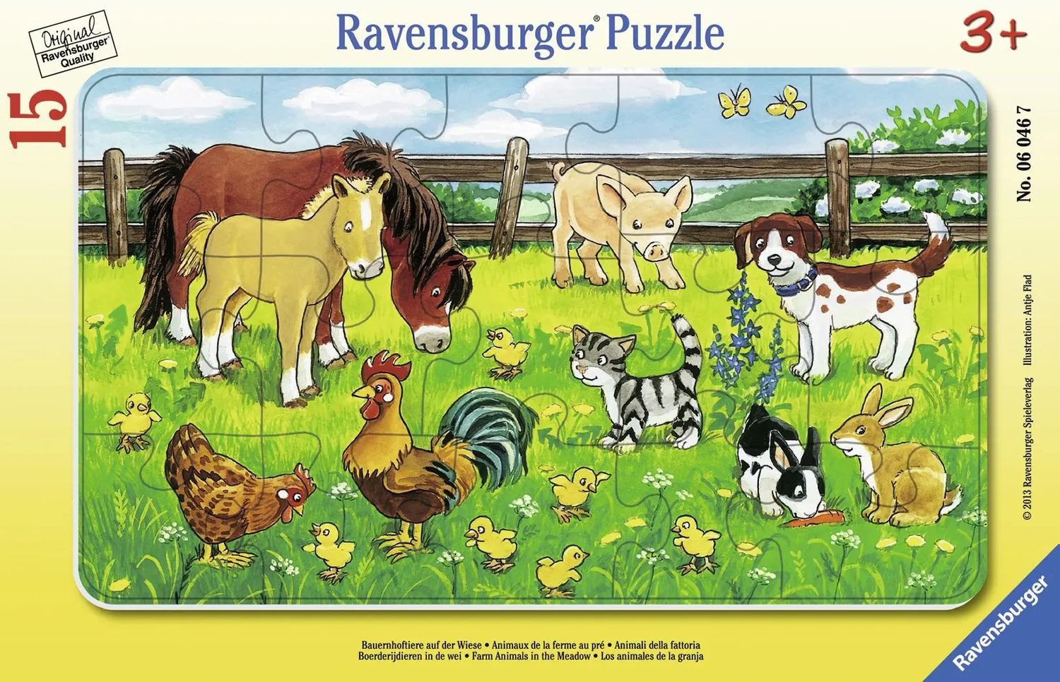 Ravensburger Puzzle Bauernhoftiere auf der Wiese. Rahmenpuzzle 15 Teile, 15 günstig online kaufen