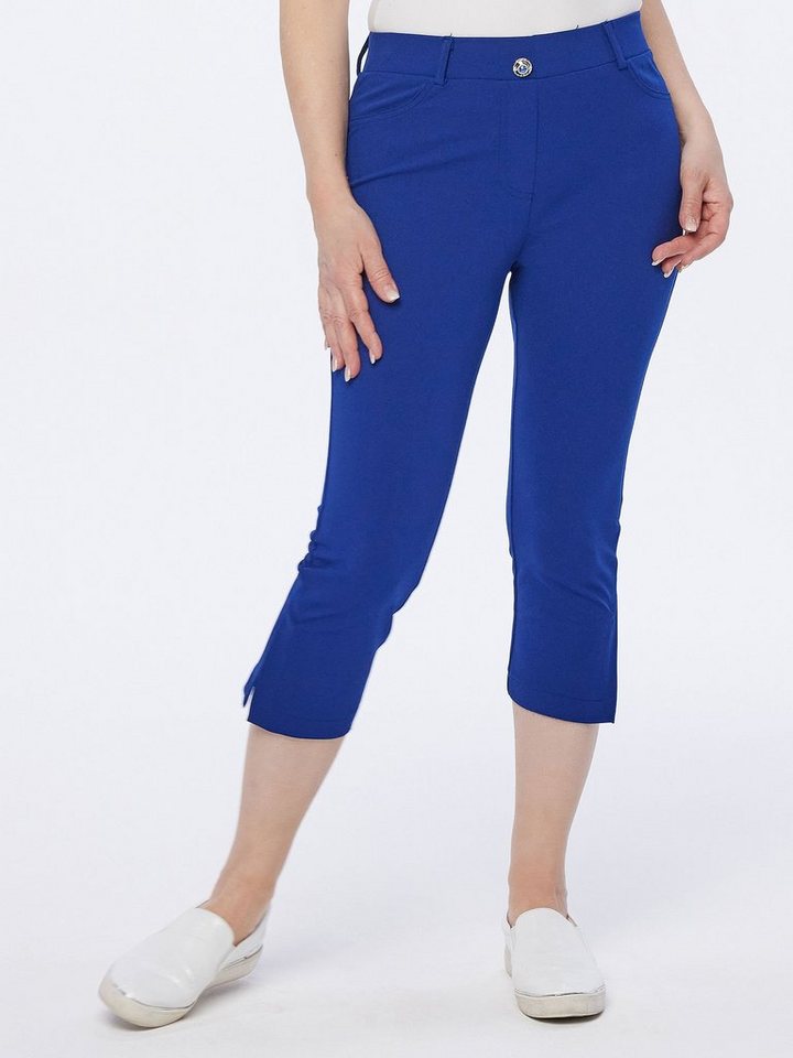 MONACO blue Caprihose 3/4-Hose Hose-koerpernah mit Schmuckknopf