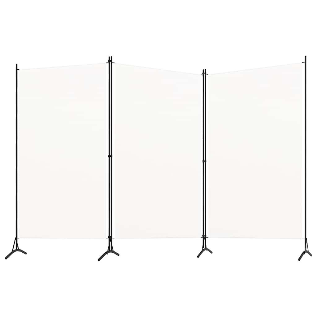 furnicato Raumteiler 3-teilig Weiß 260x180 cm aus Stoff und Eisen, 1-tlg., Klappbare Sichtschutzwand als Paravent für Schlafzimmer und Büro