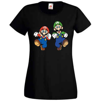 Youth Designz T-Shirt Mario & Luigi Damen T-Shirt mit modischem Frontprint