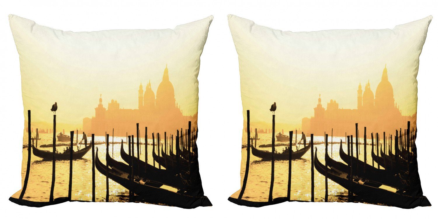 Kissenbezüge Modern Accent Doppelseitiger Digitaldruck, Abakuhaus (2 Stück), Venedig Romantische Stadt am Sonnenaufgang