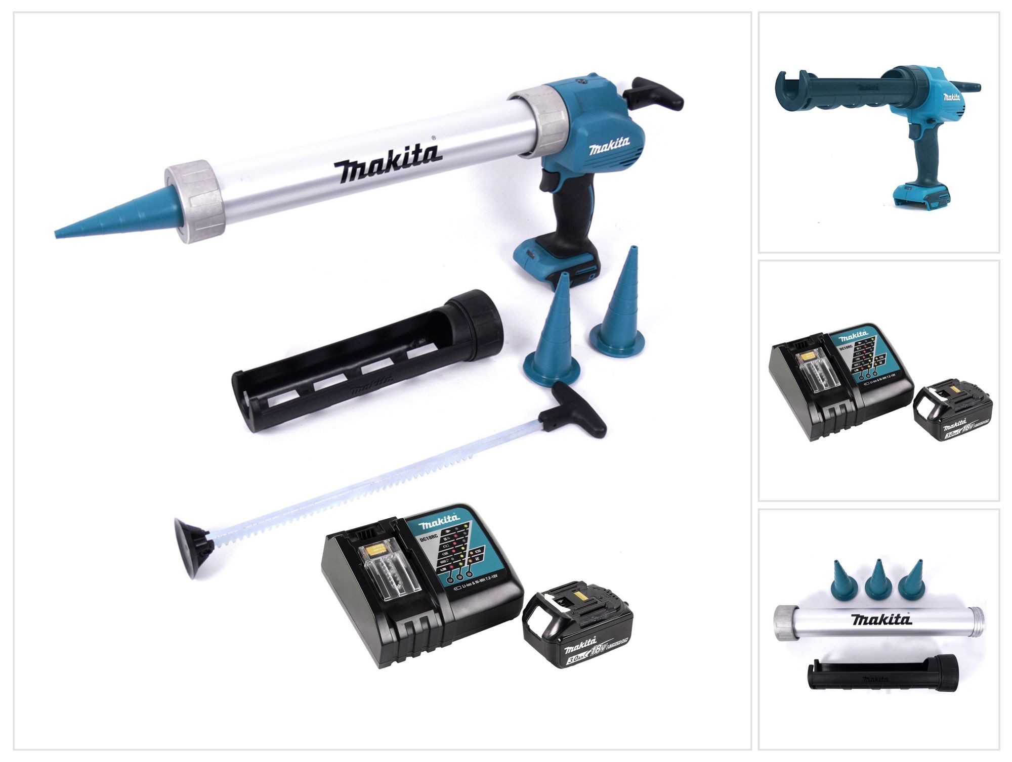 Makita Akku-Kartuschenpistole DCG 180 RF1X Akku Kartuschenpistole 18 V 300 / 600 ml + 1x Akku 3,0