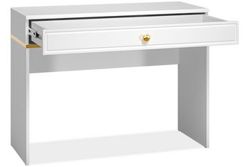Konsimo Schminktisch ISORIA Schreibtisch, hergestellt in der EU, mit Schublade, Weißglanz