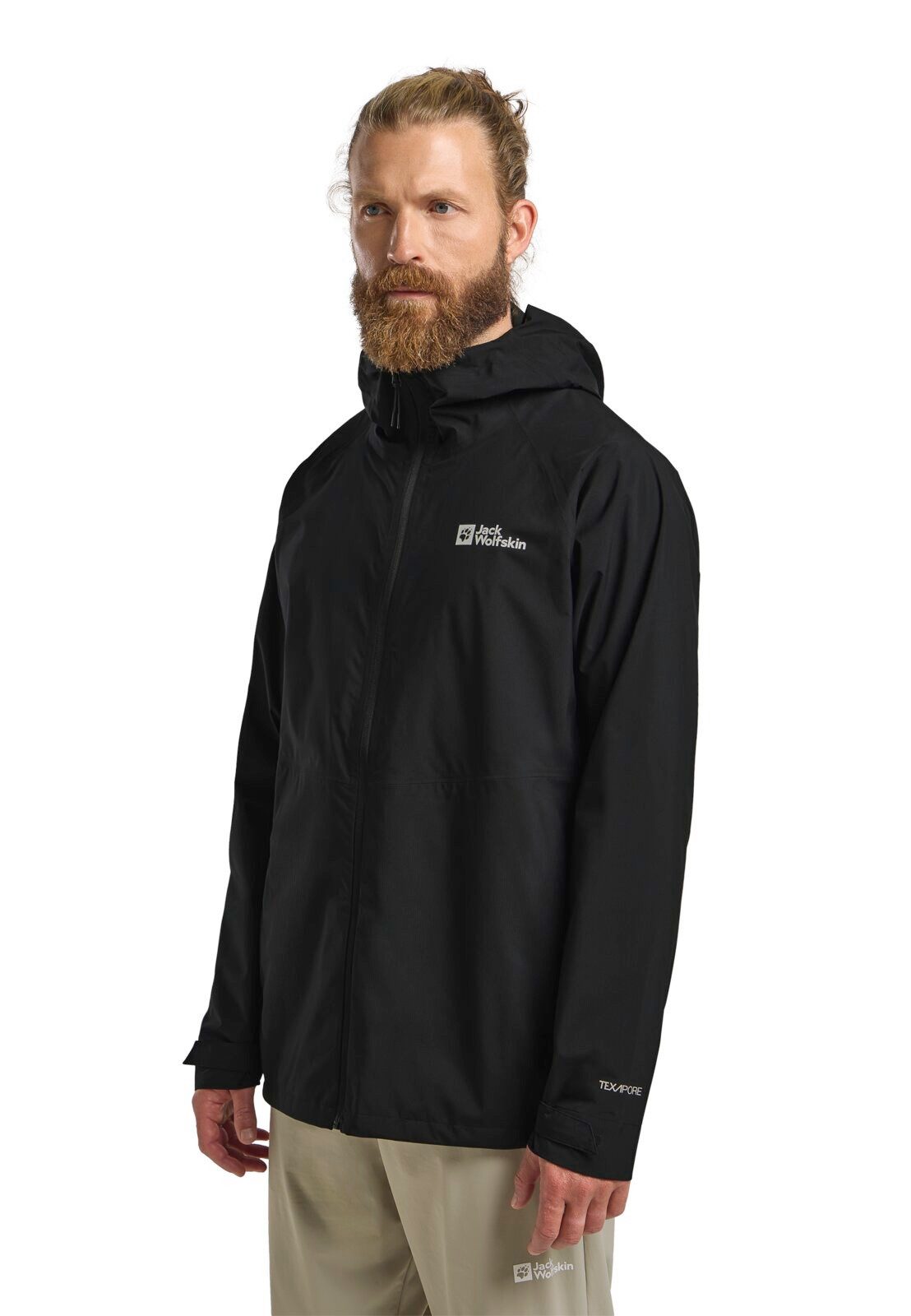 Jack Wolfskin Regenjacke Prelight 2.5 Lagen LT (leicht, wasserdicht, atmungsaktiv) schwarz
