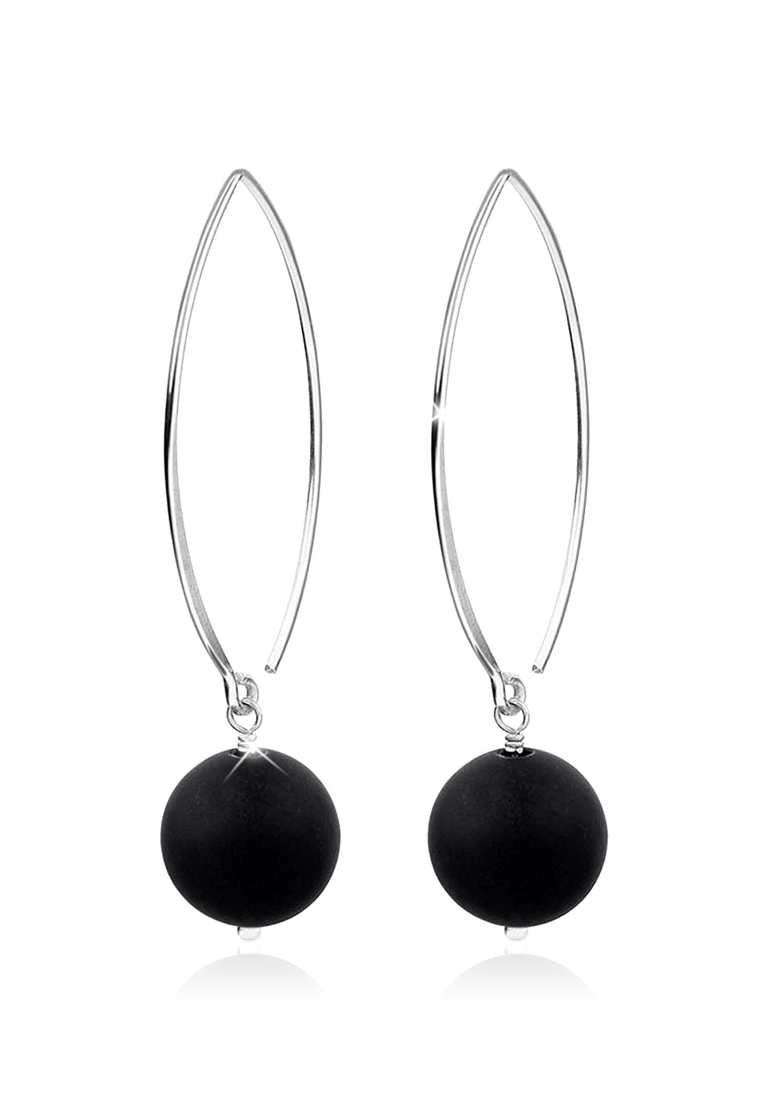 Nenalina Paar Ohrhänger Ohrhänger Onyx-Kugel 925 Silber günstig online kaufen
