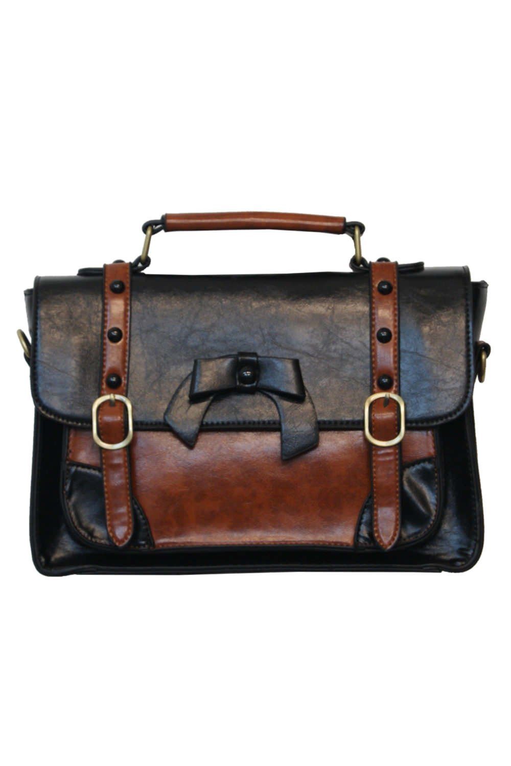 Schultertasche Buckle Bow Schwarz