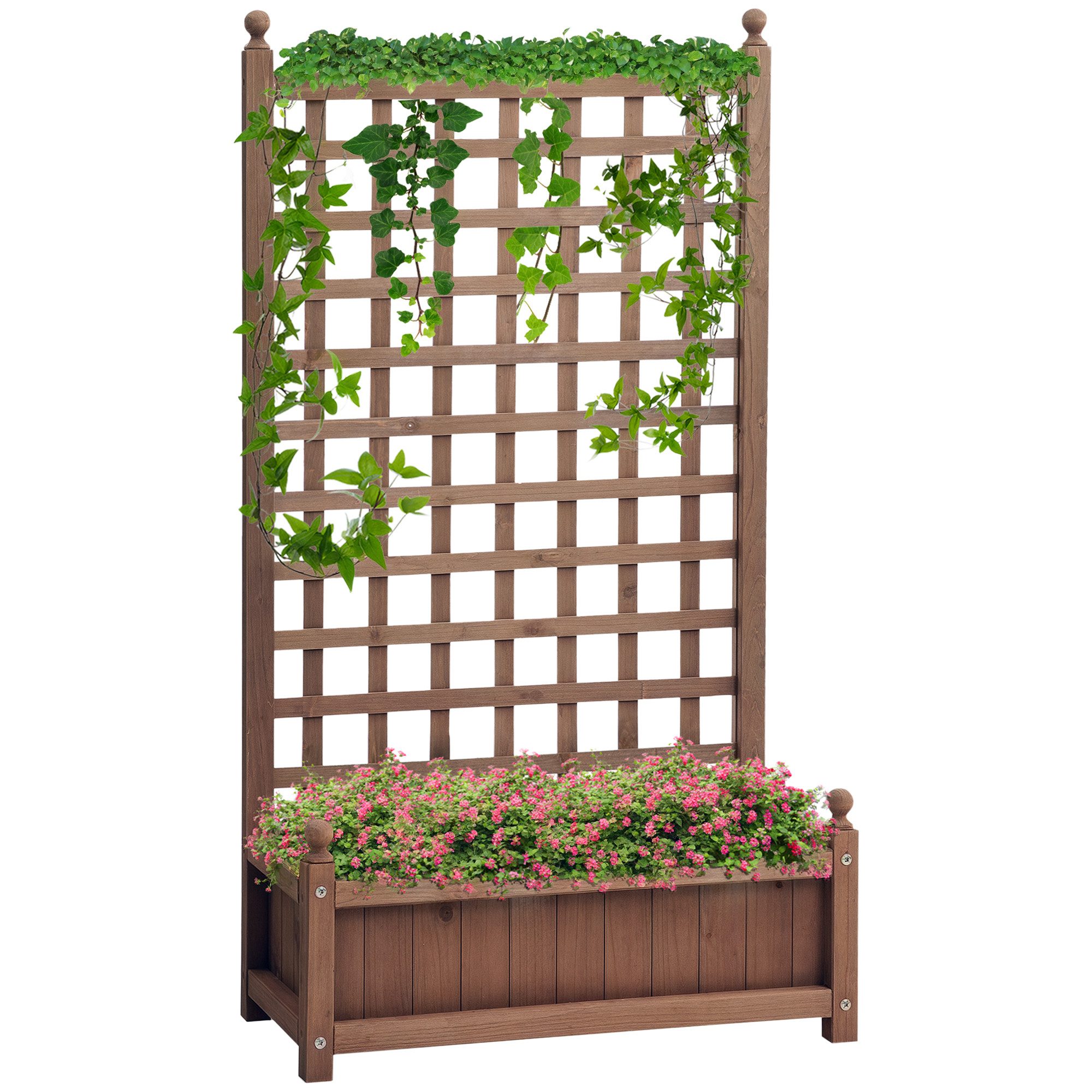 Outsunny Hochbeet Pflanzkasten mit Rankgitter, Rankkasten (Blumenkasten, 1 günstig online kaufen
