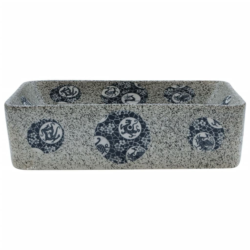 vidaXL Waschbecken Aufsatzwaschbecken Mehrfarbig Rechteckig 46x35,5x13cm günstig online kaufen
