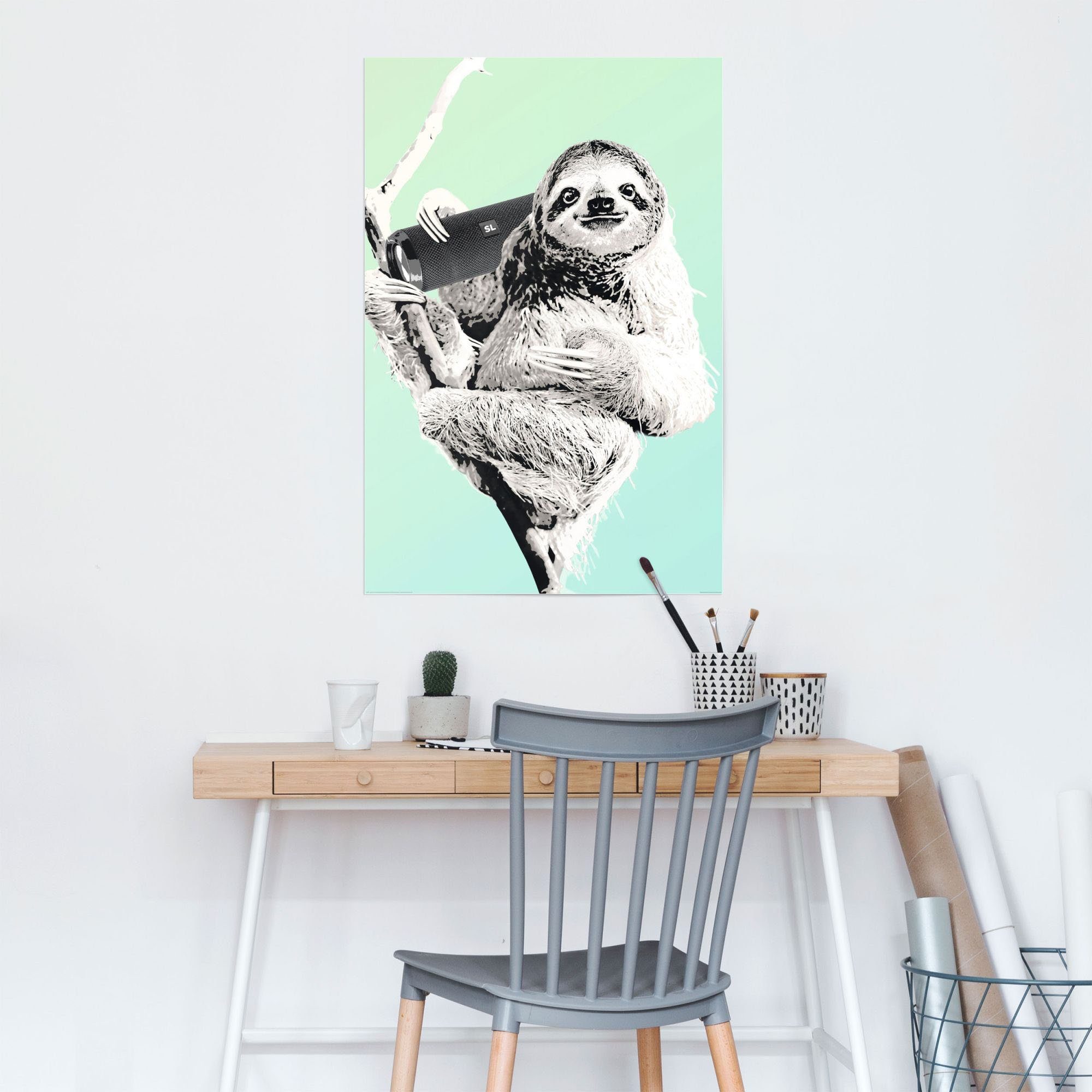 Reinders! Poster »Boombox Faultier«, (1 Stück)-HomeTrends