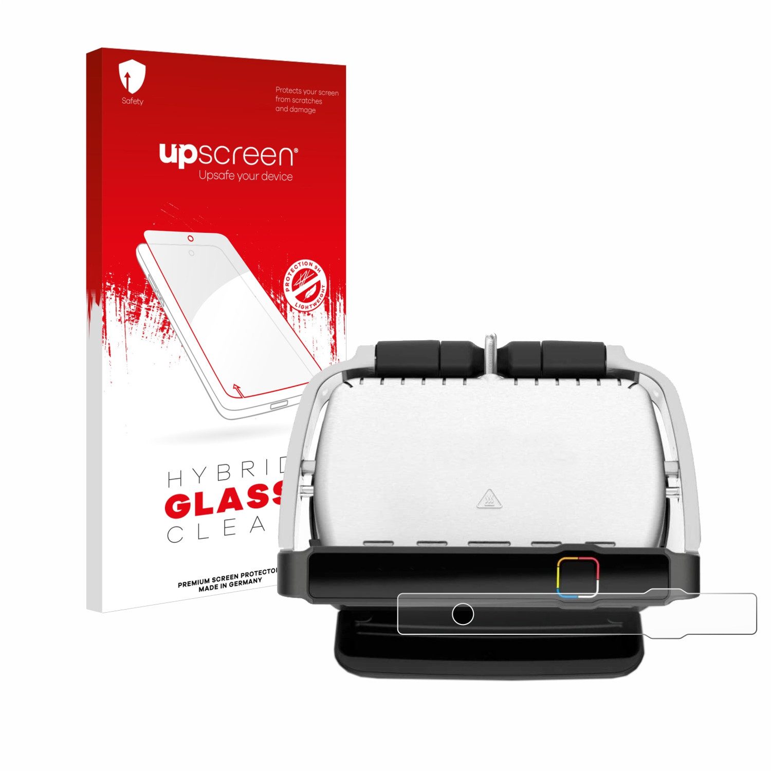 upscreen flexible Panzerglasfolie für Tefal OptiGrill Elite, Displayschutzglas, Schutzglas Glasfolie klar