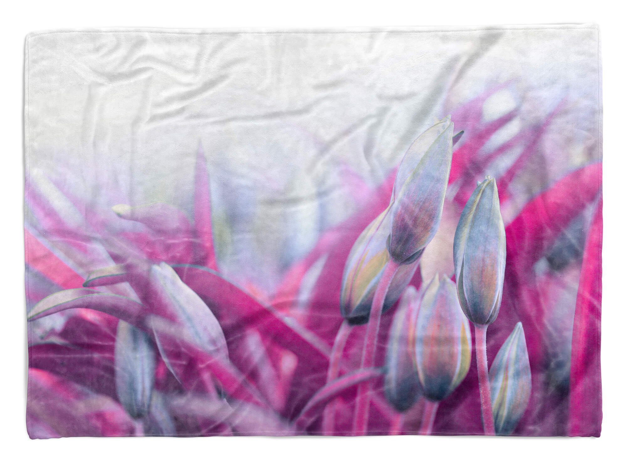 Sinus Art Handtücher Handtuch Strandhandtuch Saunatuch Kuscheldecke mit Fotomotiv kunstvolle Blumen, Baumwolle-Polyester-Mix (1-St), Handtuch