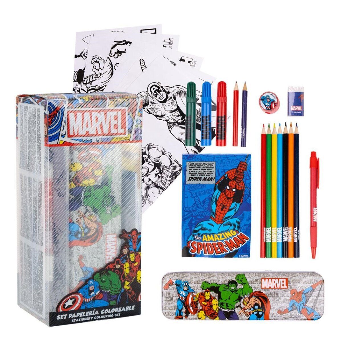 MARVEL Kreativset Marvel Farbset für Kinder Mal- & Bastelspaß im praktischen Format