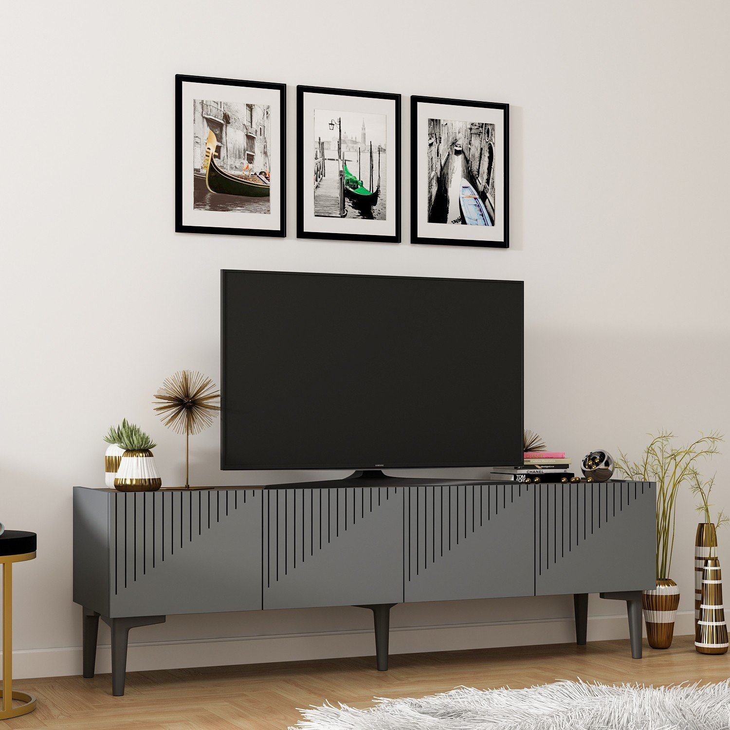 45x154x37 Skye cm, Partikelplatte Schränke, Decor TV-Schrank 100% Melaminbeschichtete