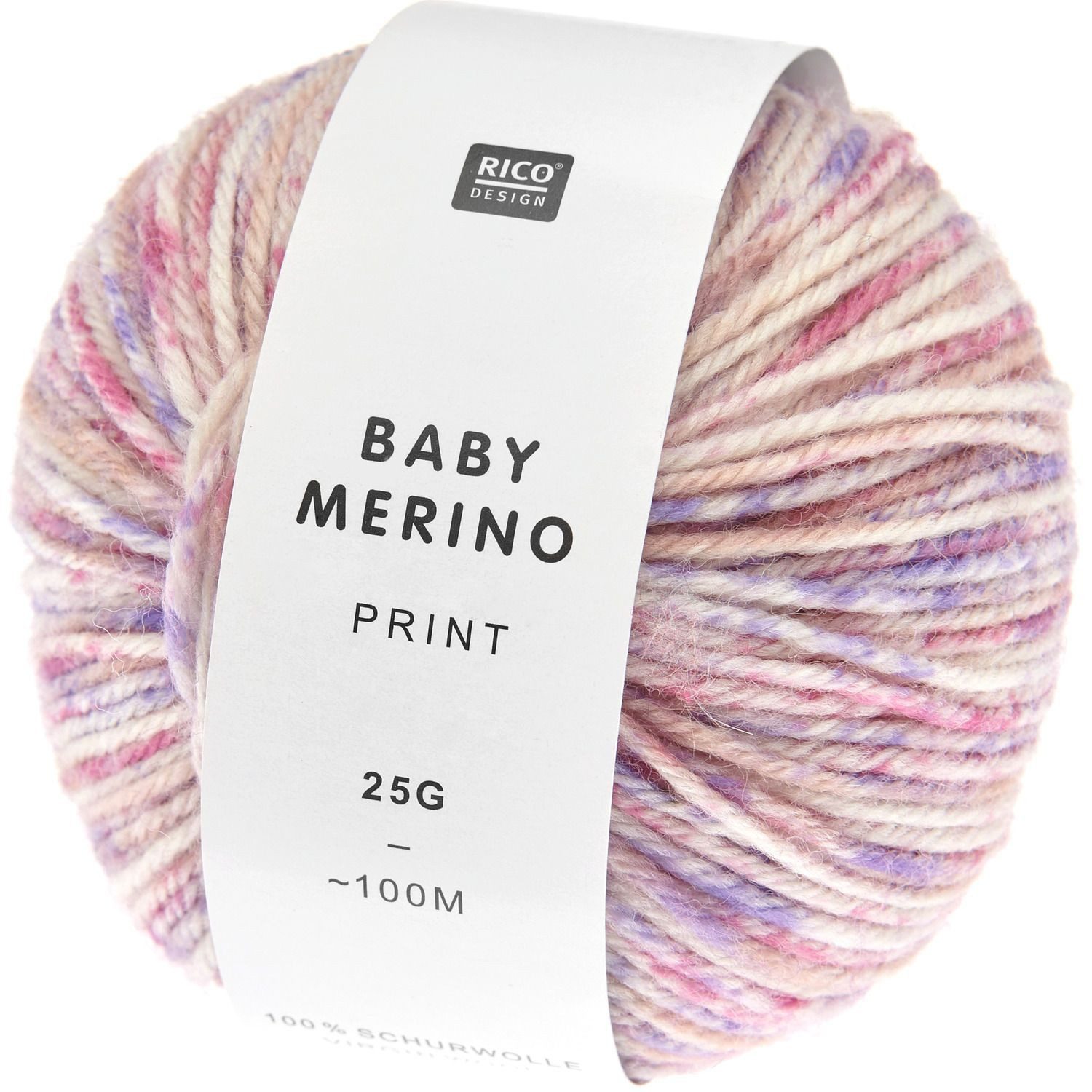 rico Baby Merino Print Häkelwolle, 100 m