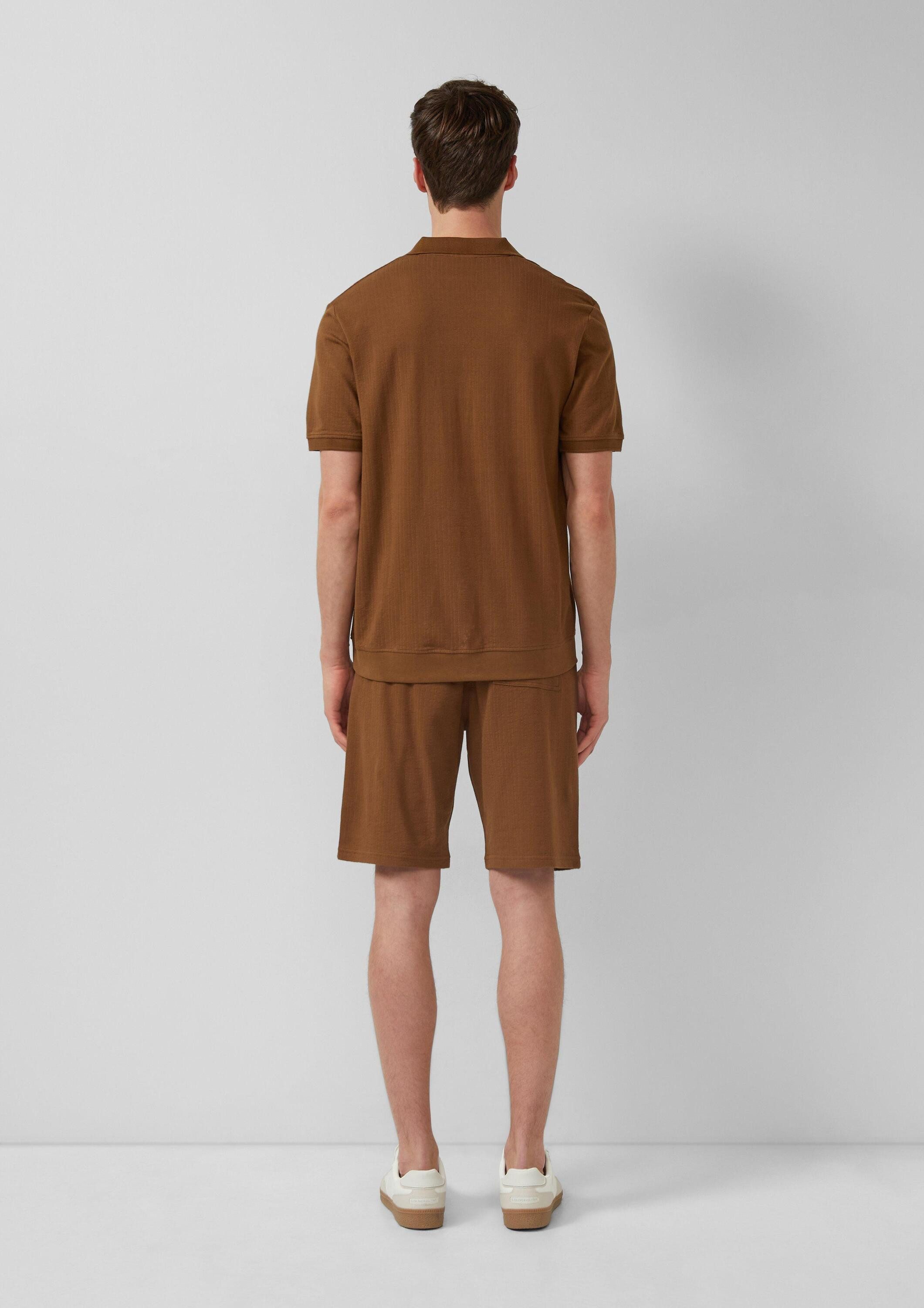 s.Oliver Kurzarmshirt Polo-Shirt Polo-Shirt aus strukturiertem Baumwolljersey