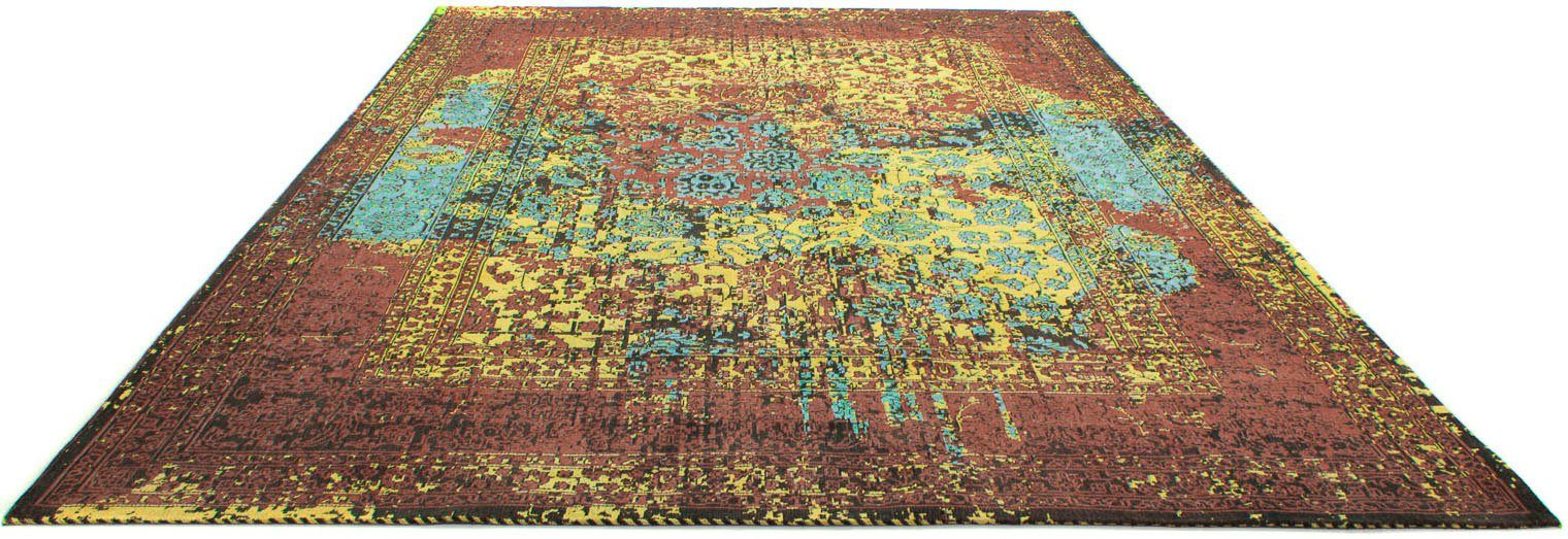 Teppich VINTAGE MANHATTAN, morgenland, rechteckig, Höhe: 6 mm, Handarbeit Viskose Shabby, Wohnzimmer goldfarben