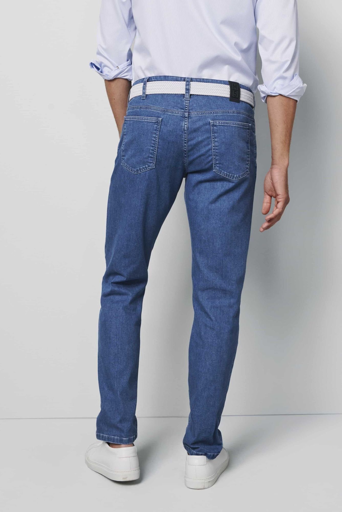 MEYER 5-Pocket-Jeans Coolmax EcoMade dunkelblau