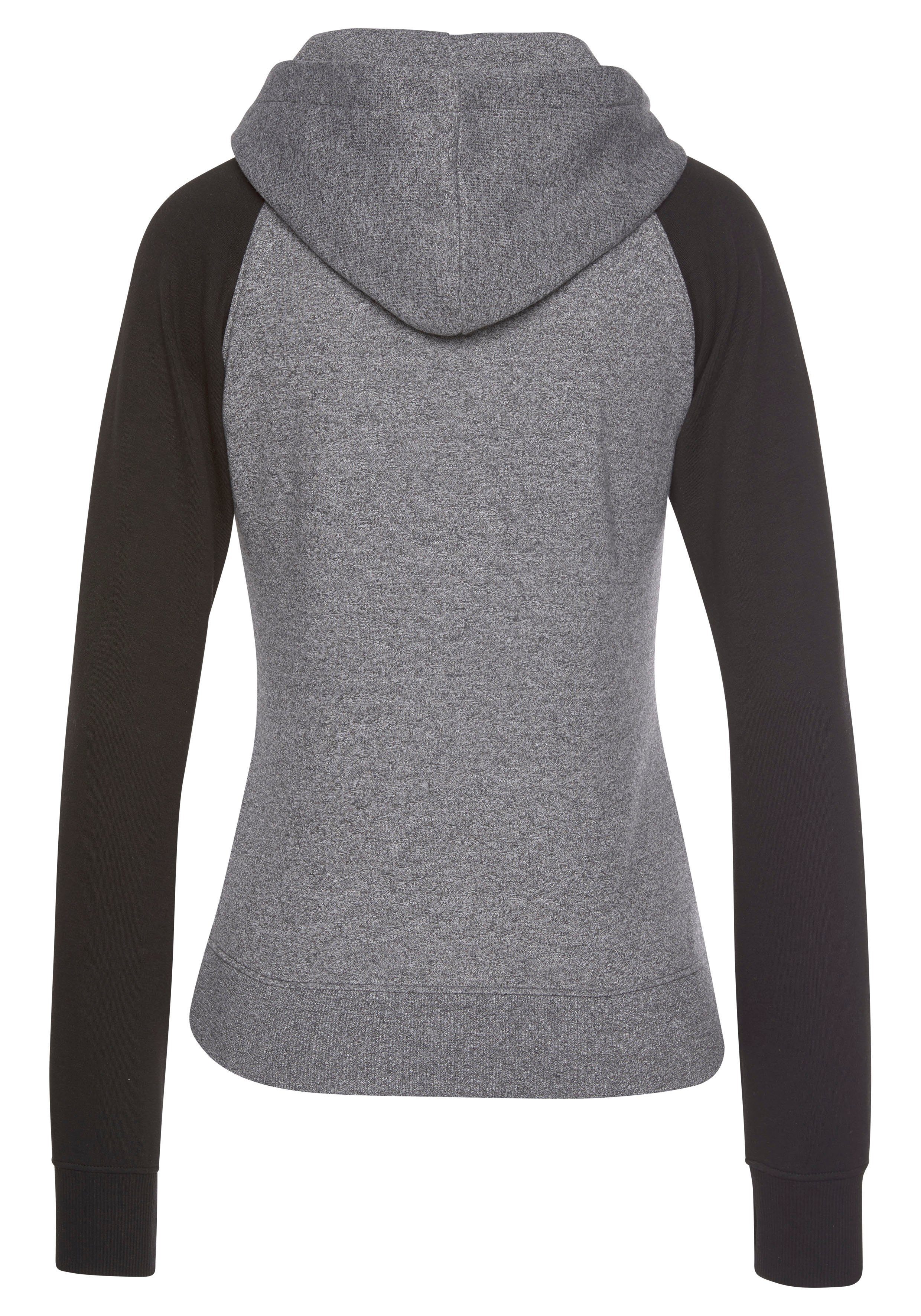 Bench. Loungewear Kapuzensweatjacke mit farblich abgesetzten Ärmeln, Loungeanzug