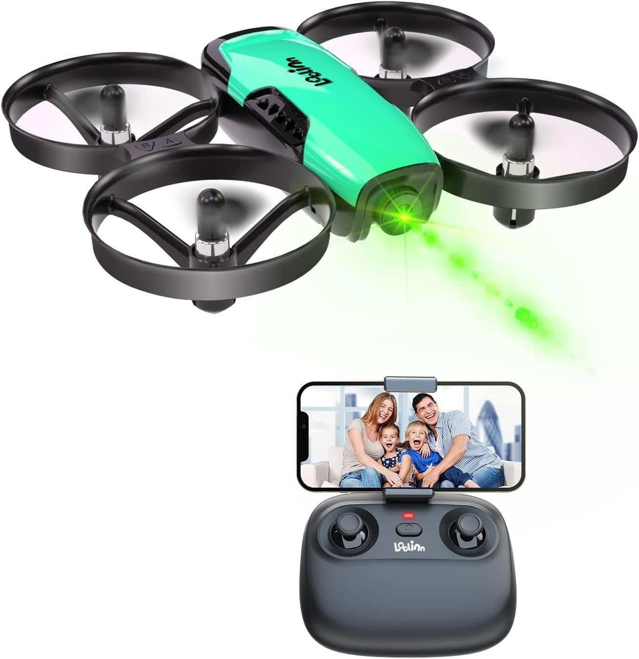 Loolinn Drohne (Kamera Drohne für Kinder Mini FPV Video & Fotos 2 Batterien Geschenk)