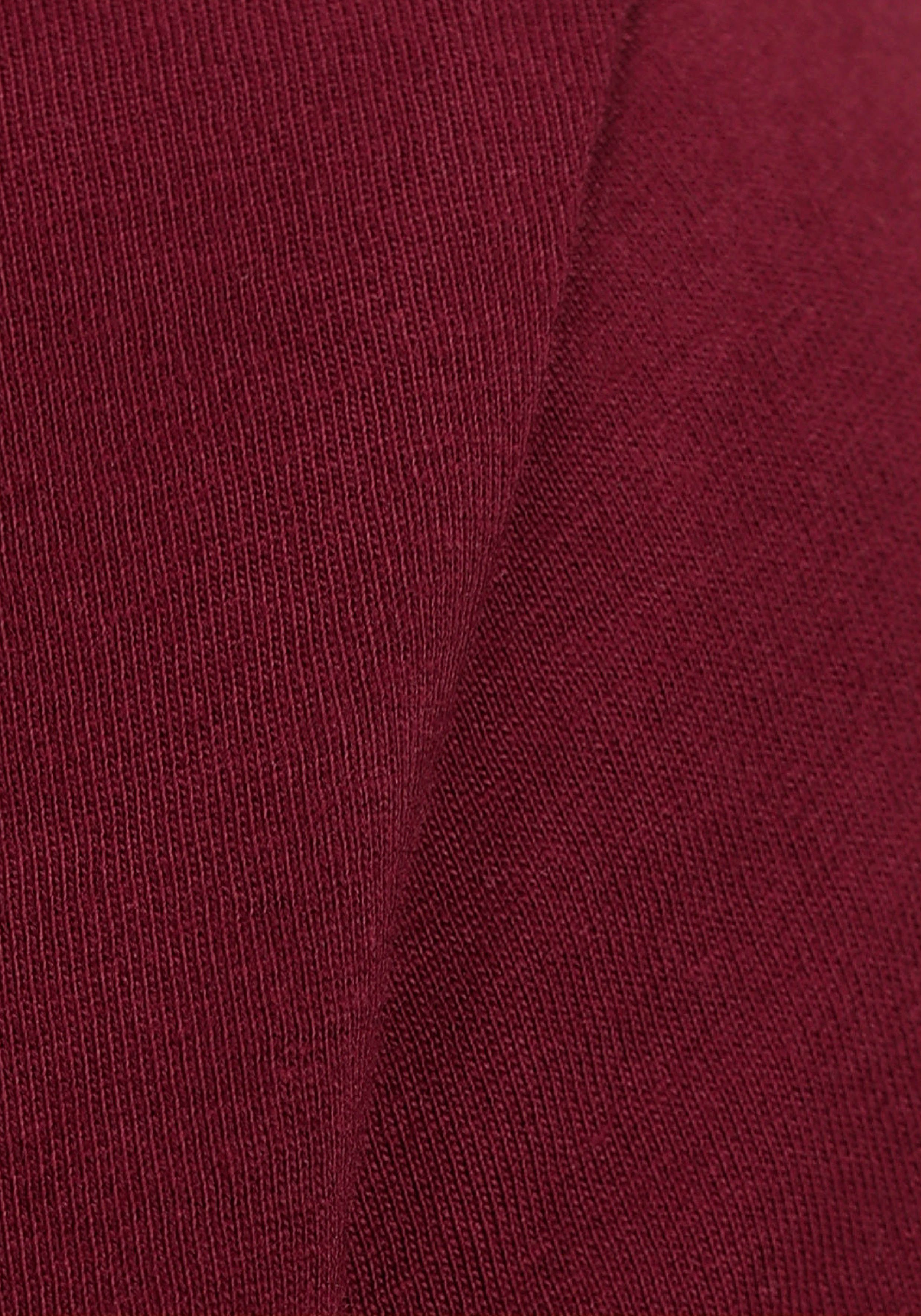 bordeaux, (Set, 3-tlg., T-Shirt aus 3er-Pack) Baumwolle schwarz reiner marine, AJC