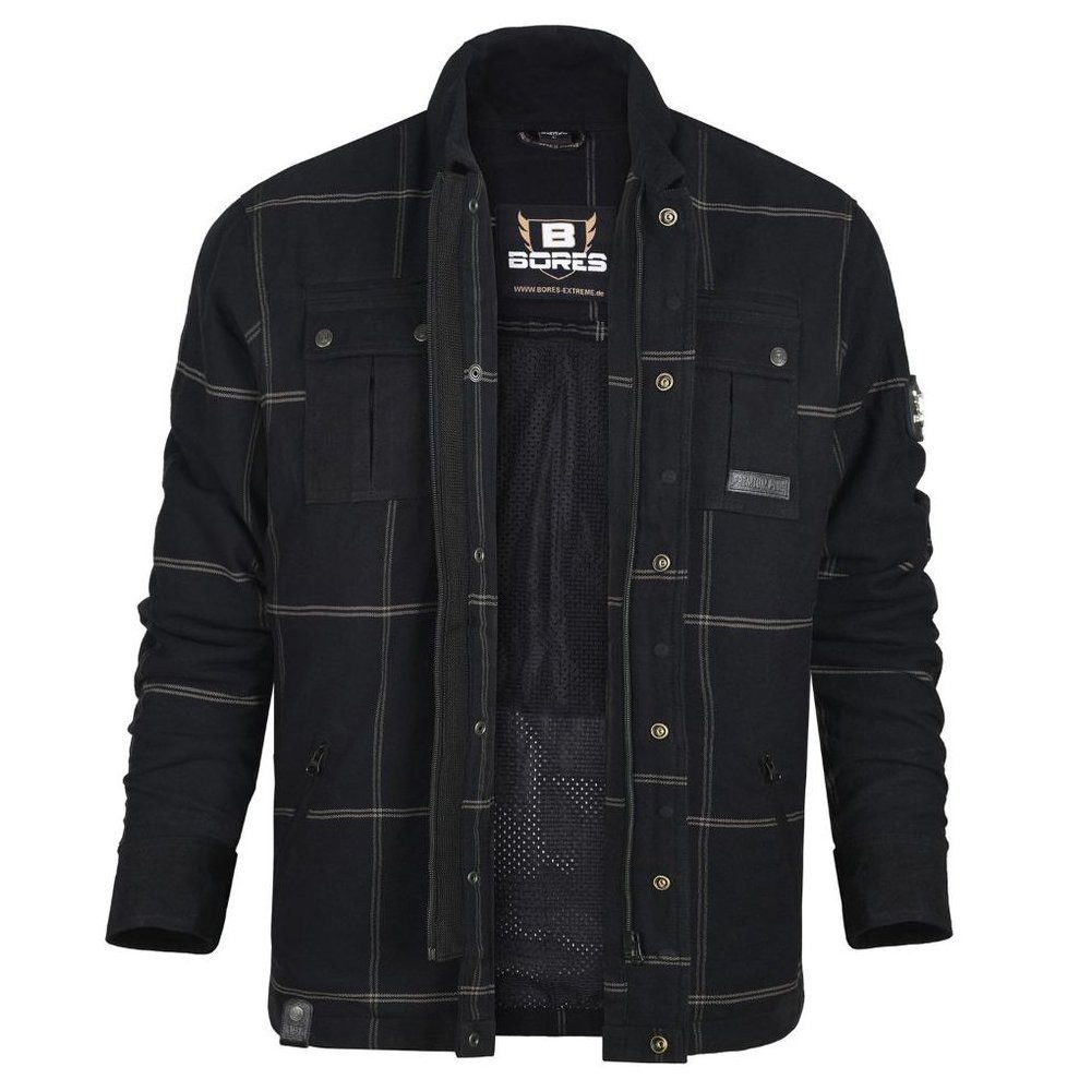 Bores Motorradjacke Lumberjack Premium Plus Bortexx Herren Motorradhemd Schutzlevel AAA