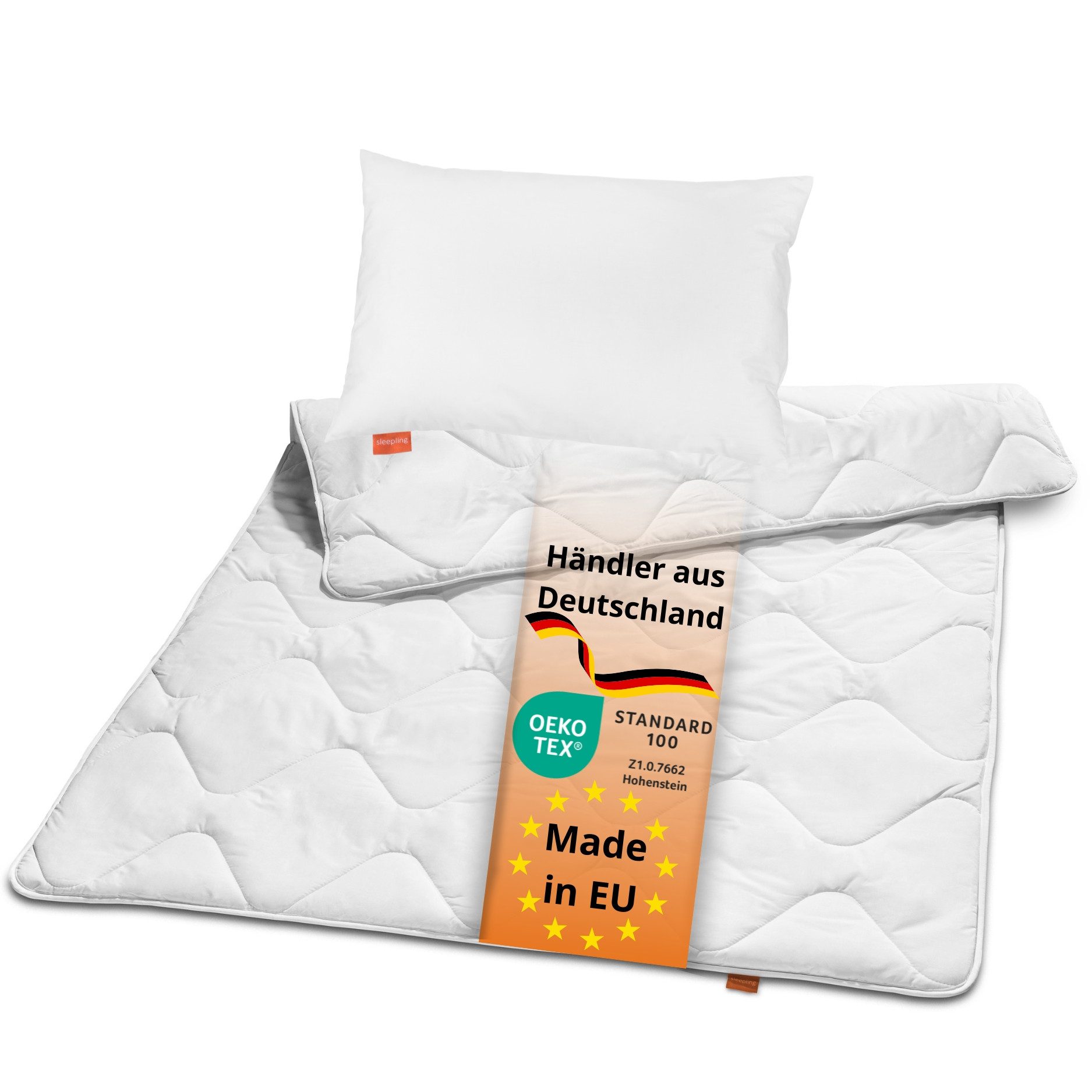 sleepling Kinderbettdecke Bettwaren-Set, Set inkl. Decke (100x135 cm) und Kissen (40x60 cm)