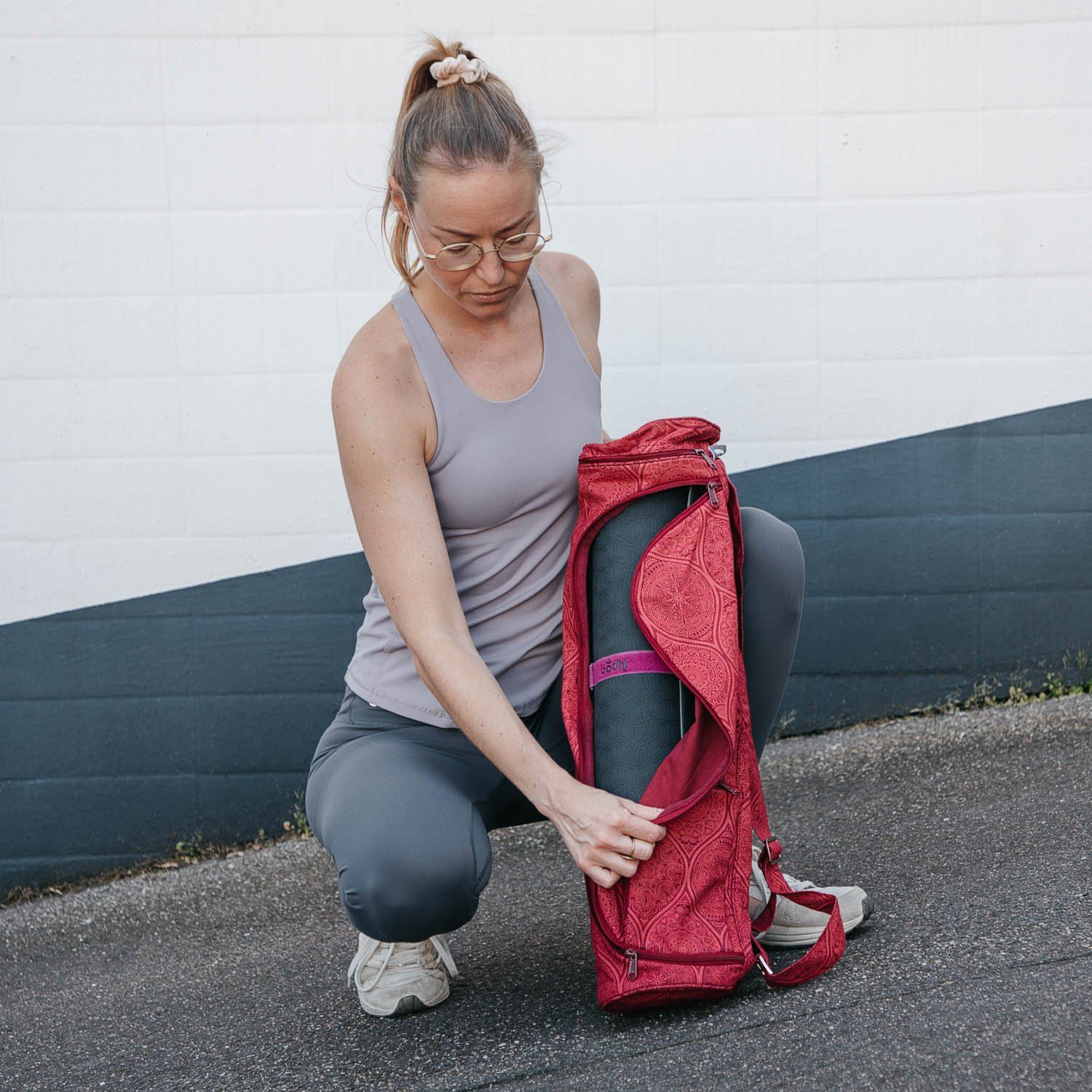 bodhi Yogatasche Yogatasche ASANA BAG COTTON 60 cm, Mayuri, dunkelrot