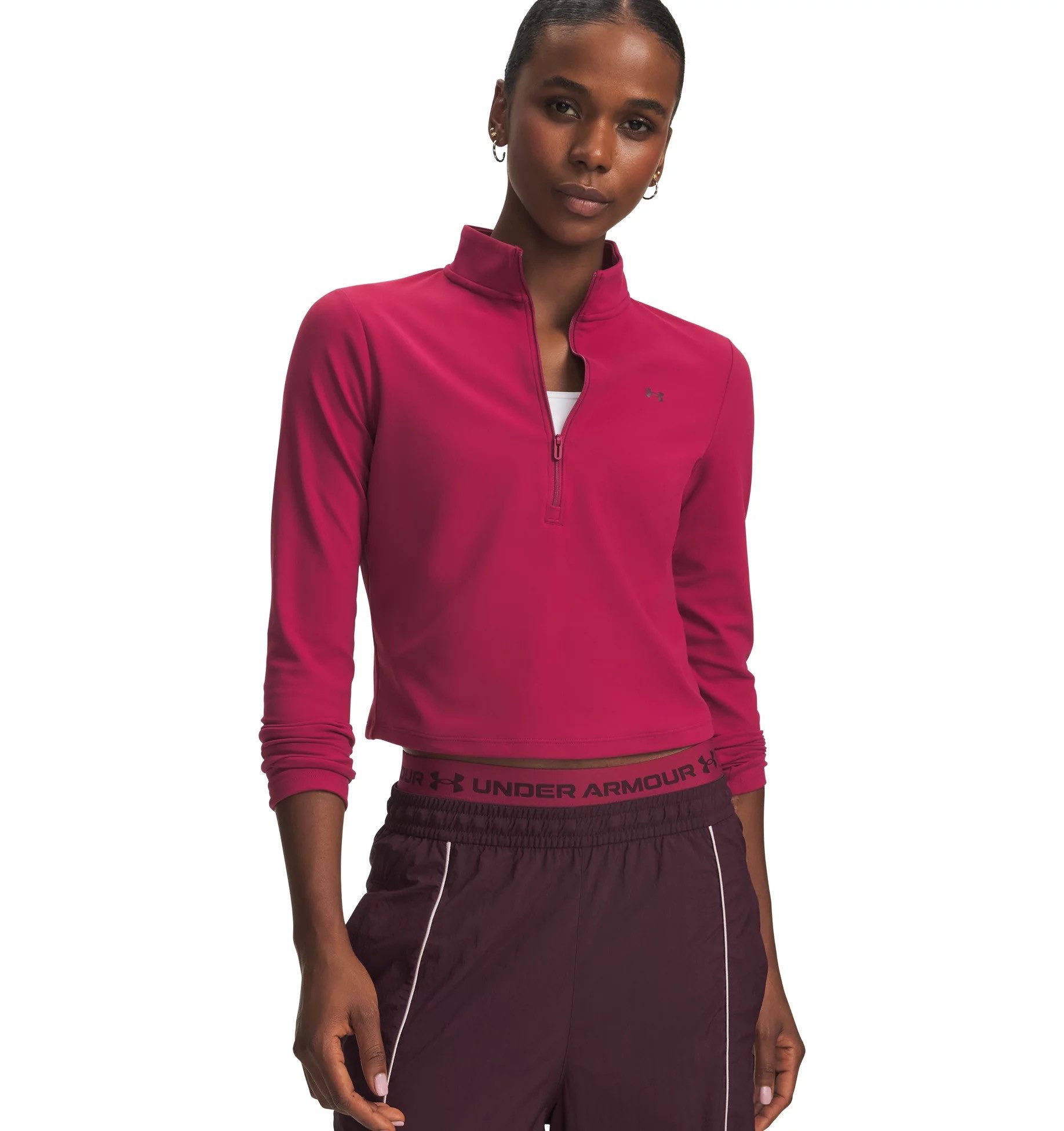 Under Armour® Kapuzensweatshirt MOTION 1/2 ZIP CLARET