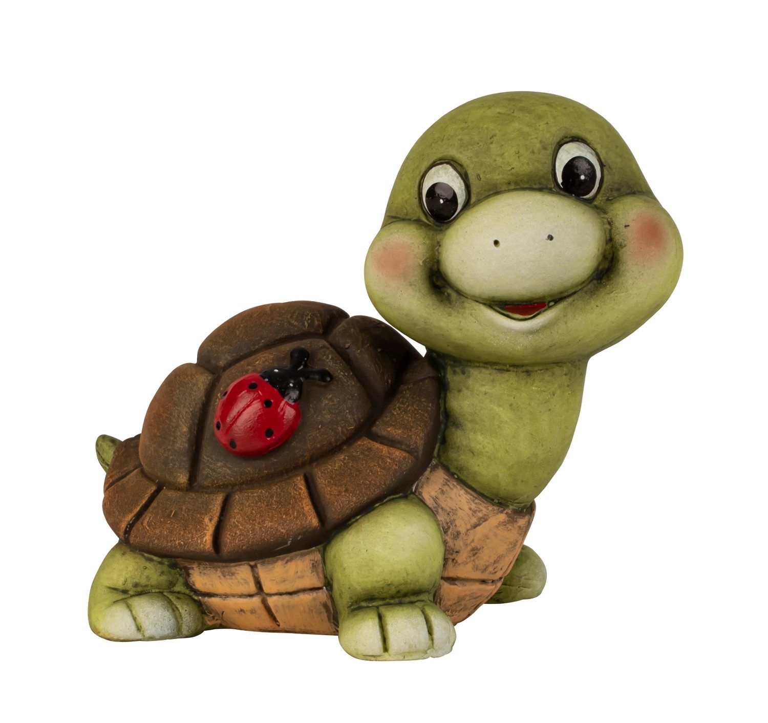 MF Gartenfigur Gartenfigur Schildkröte mit Marienkäfer Keramik 18,5 cm, (1 St) – Bild 2 von 2
