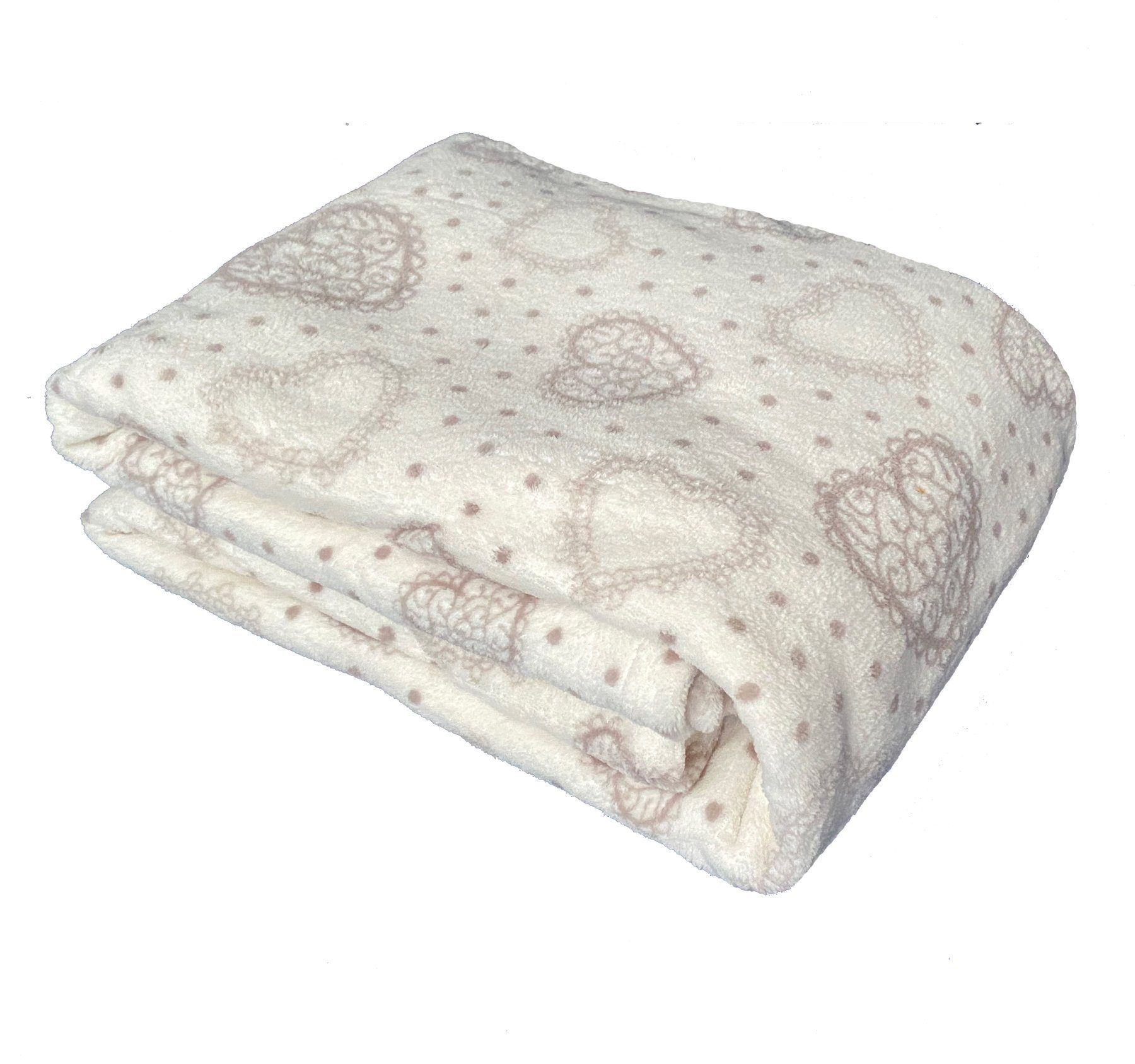 Wohndecke Kuscheldecke Herzen Flanell Sofadecke Landhaus, günstig online kaufen