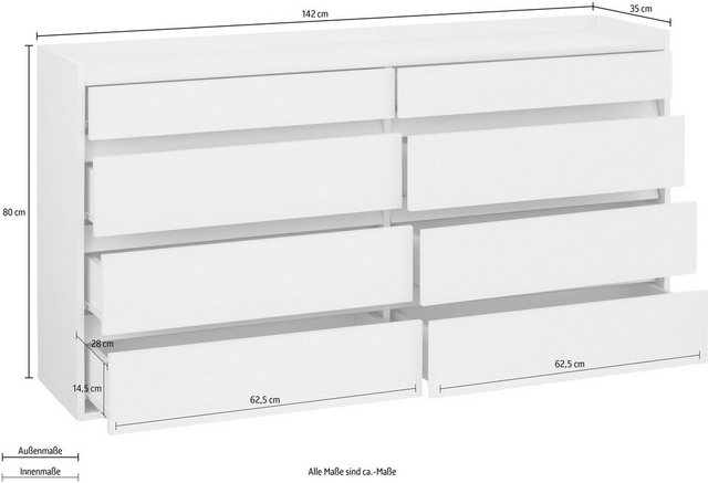 INOSIGN Kommode »Kosmo«, Breite 142 cm, 8 Schubkästen-Otto