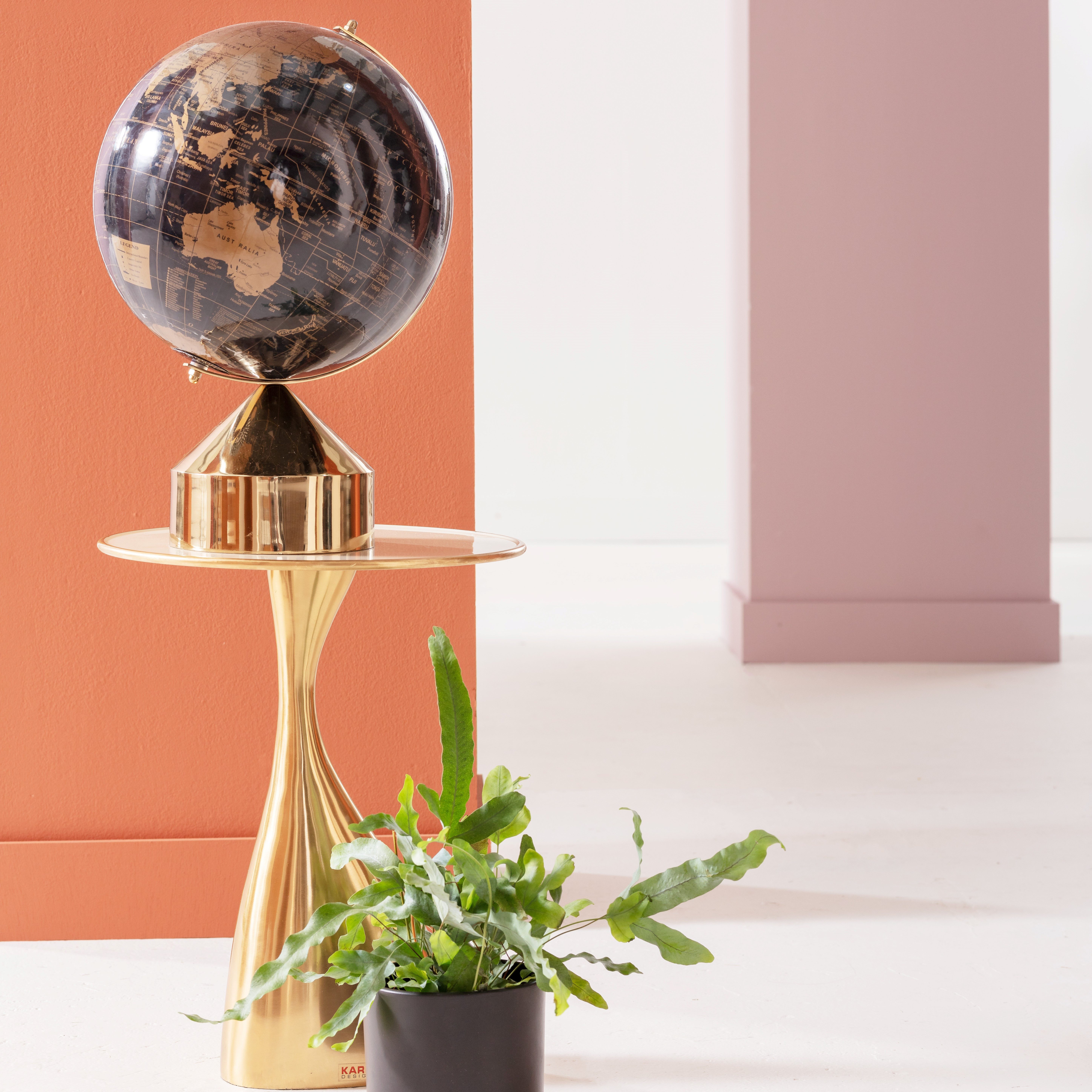 Kare Design Dekoobjekt Deko Objekt Globe Top Gold 47cm