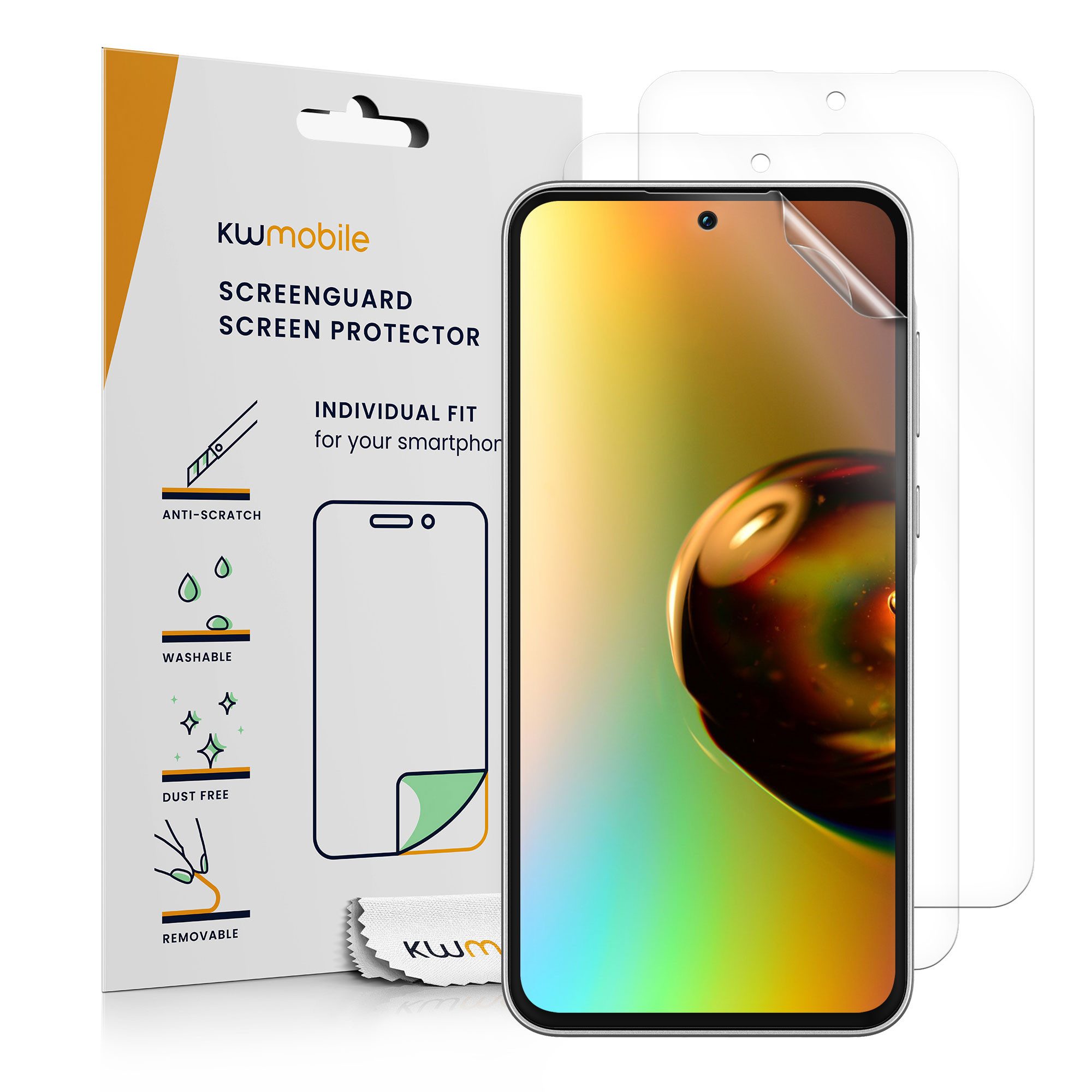 kwmobile Schutzfolie 3x Folie, (1-St), klare Displayschutzfolie Displayschutz transparent Schutzfolie