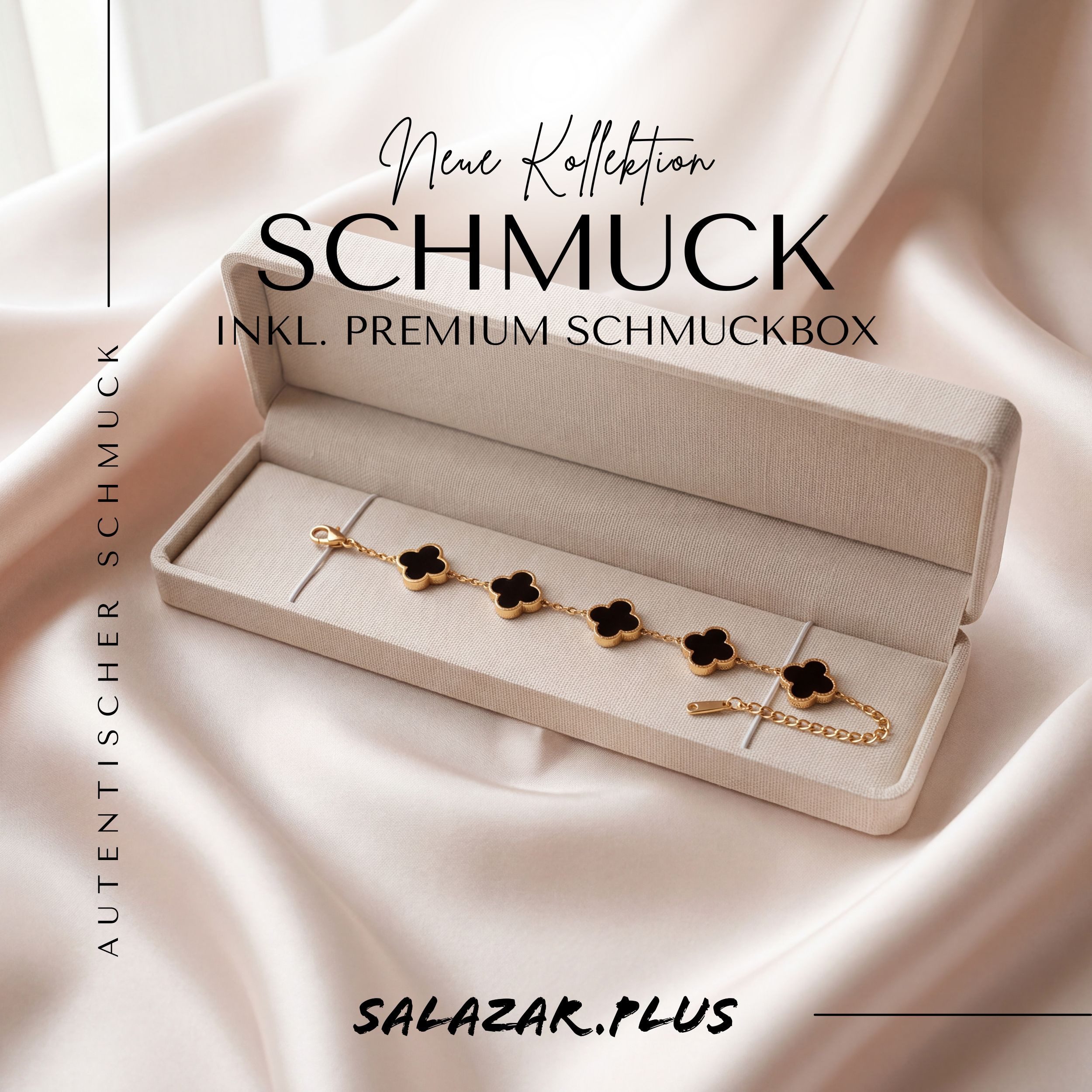 salazar.plus Gliederarmband Luxus Damen Armband Kleeblatt Gold Edelstahl vergoldet Perlmutt, Kleeblatt Armband Gold aus Edelstahl mit edlem Perlmutt-Besatz