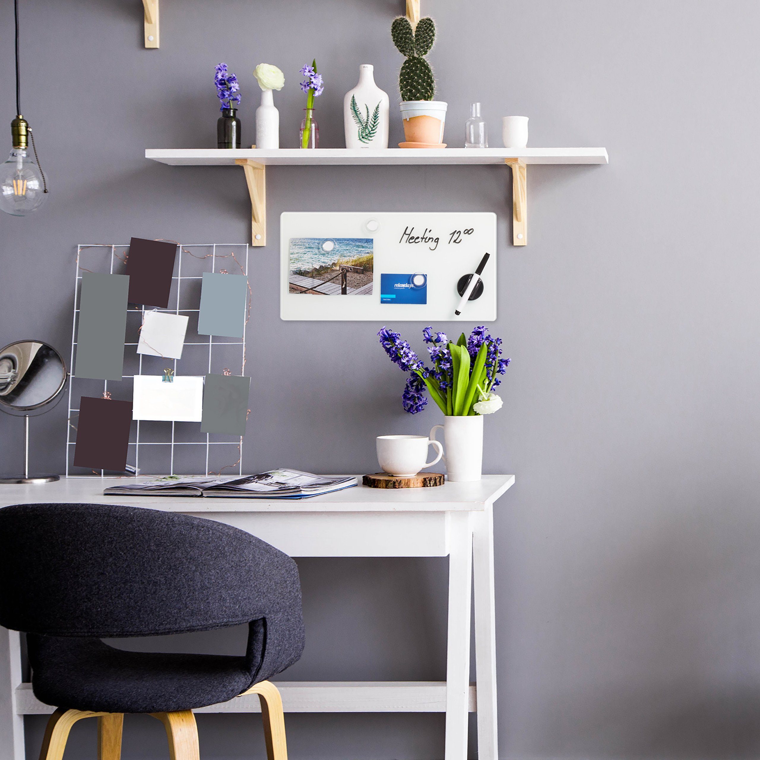 relaxdays Magnettafel Glas-Magnetboard Weiß, 20 x günstig online kaufen