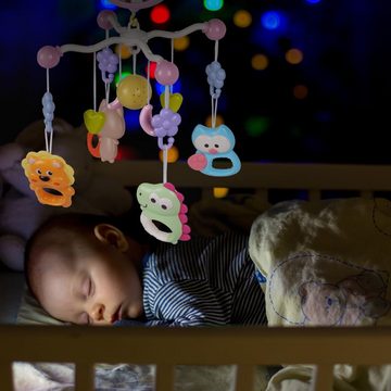 GOOLOO Mobile Babykrippe Projektion Musikalische Fernsteuerung mit Licht und Musik, für die Verwendung in Kinderbetten, Autositzen, tragbaren Betten