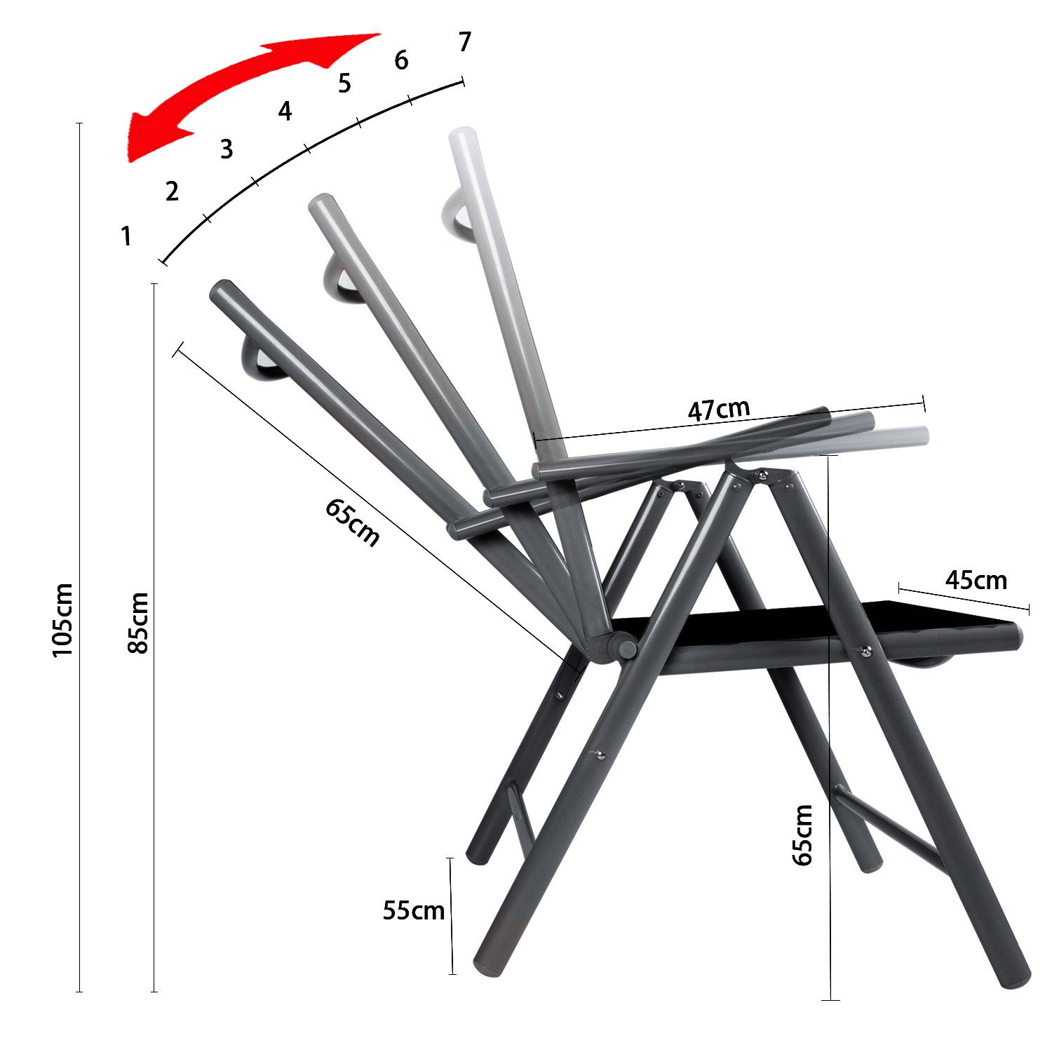 CCLIFE Klappstuhl Gartenstühle Balkonstühle Alu Klappstuhl günstig online kaufen